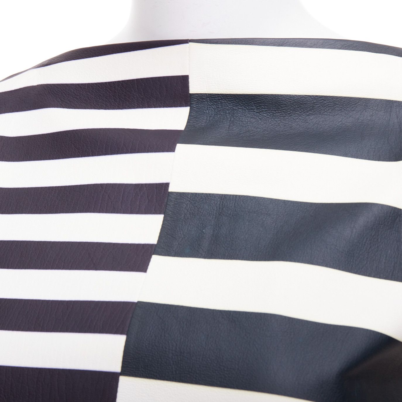 Celine OLD CELINE Phoebe Philo genuine lambskin striped leather patch top FR38 M Size M / US 6-8 / IT 42-44 - 8 Thumbnail