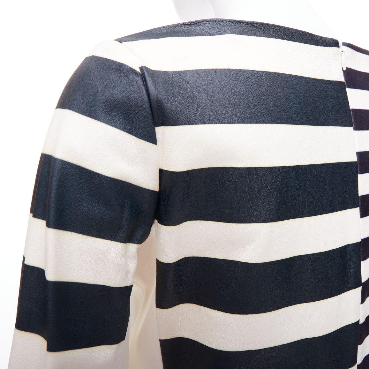 Celine OLD CELINE Phoebe Philo genuine lambskin striped leather patch top FR38 M Size M / US 6-8 / IT 42-44 - 2 Thumbnail