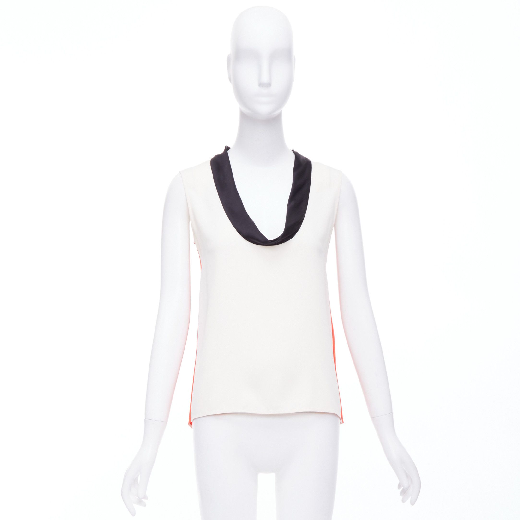 Celine OLD CELINE Phoebe Philo orange black cream colorblocked tank top FR36 S Size S / US 4 / IT 40 - 9 Thumbnail