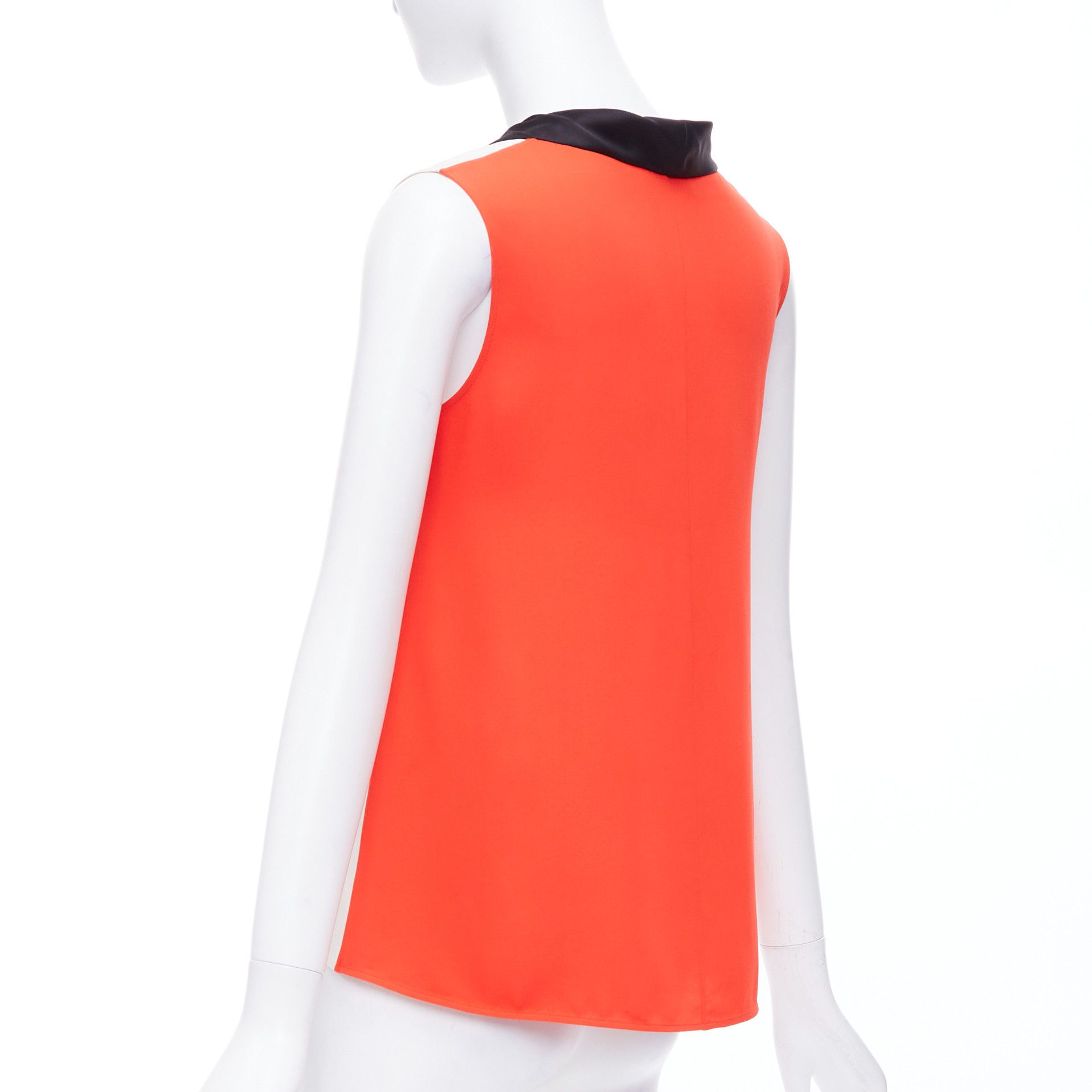 Celine OLD CELINE Phoebe Philo orange black cream colorblocked tank top FR36 S Size S / US 4 / IT 40 - 6 Thumbnail