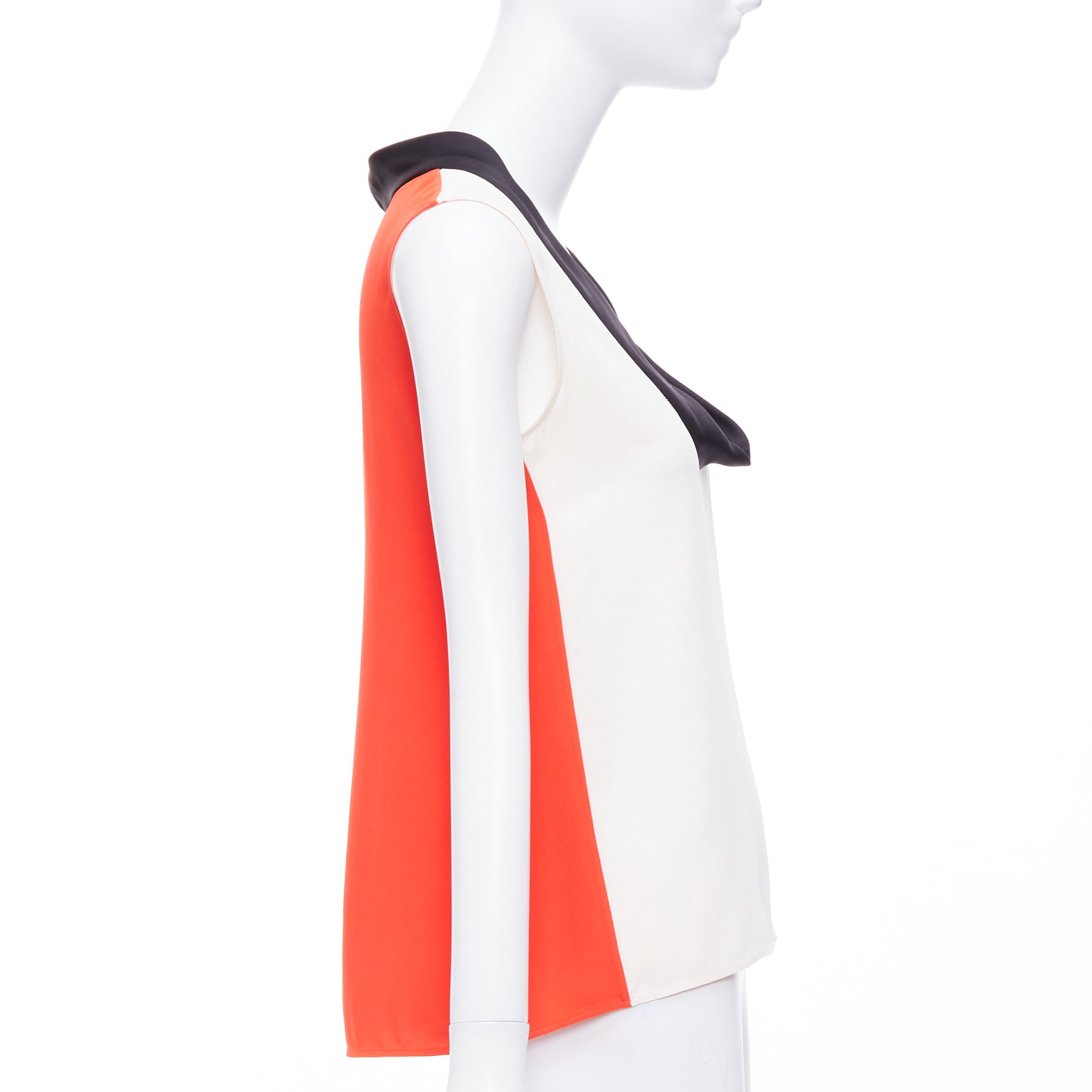 Celine OLD CELINE Phoebe Philo orange black cream colorblocked tank top FR36 S Size S / US 4 / IT 40 - 4 Thumbnail