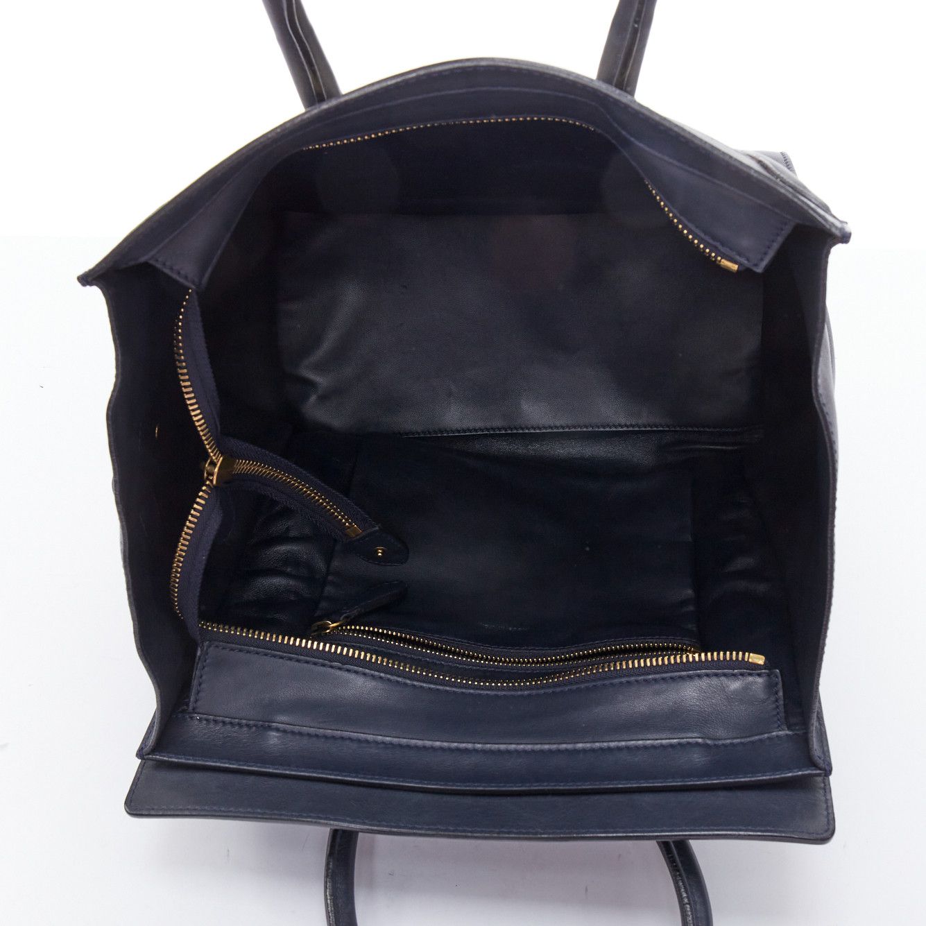 Celine CELINE Phoebe Philo Medium Luggage cream black embossed tote bag Size ONE SIZE - 10 Thumbnail