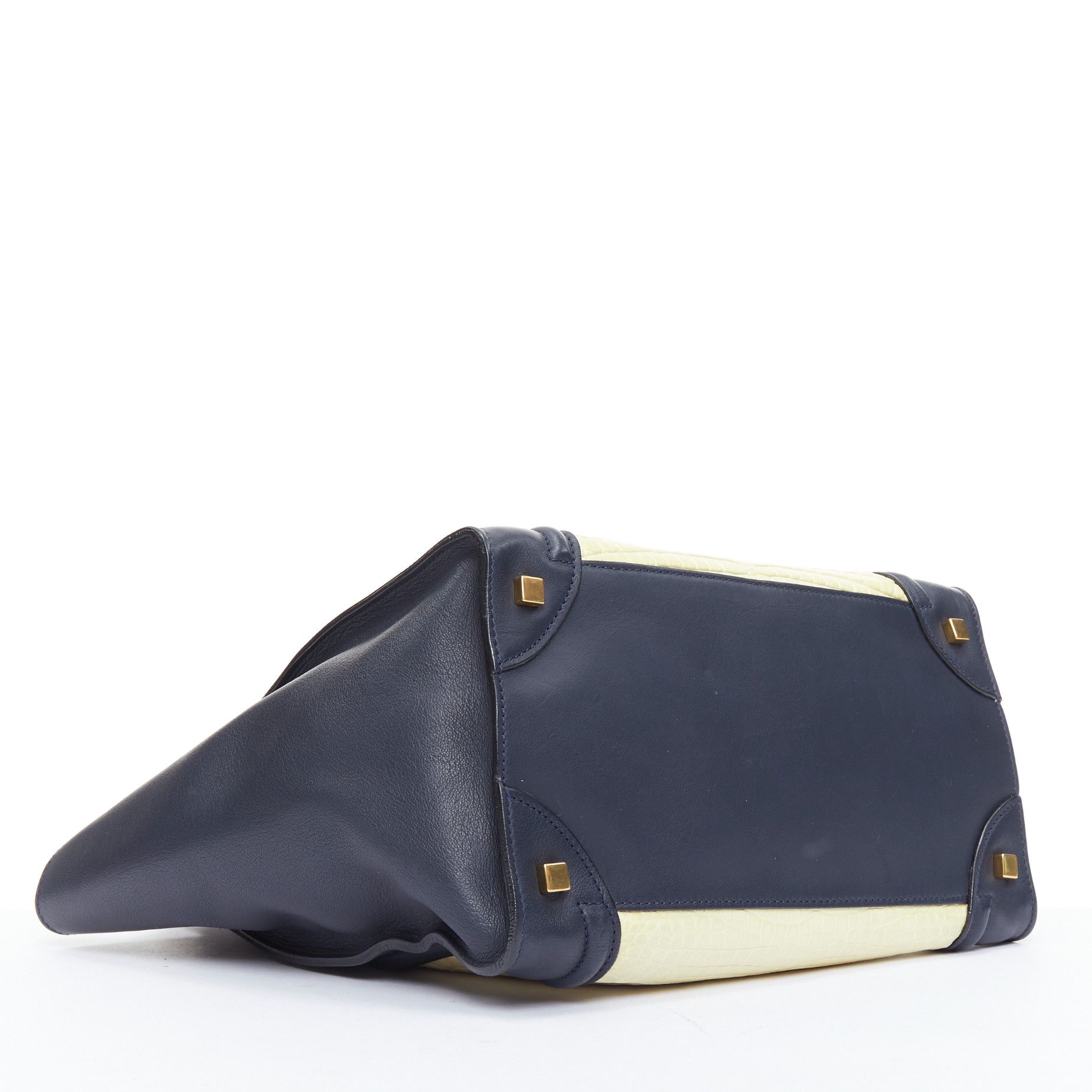 Celine CELINE Phoebe Philo Medium Luggage cream black embossed tote bag Size ONE SIZE - 6 Thumbnail