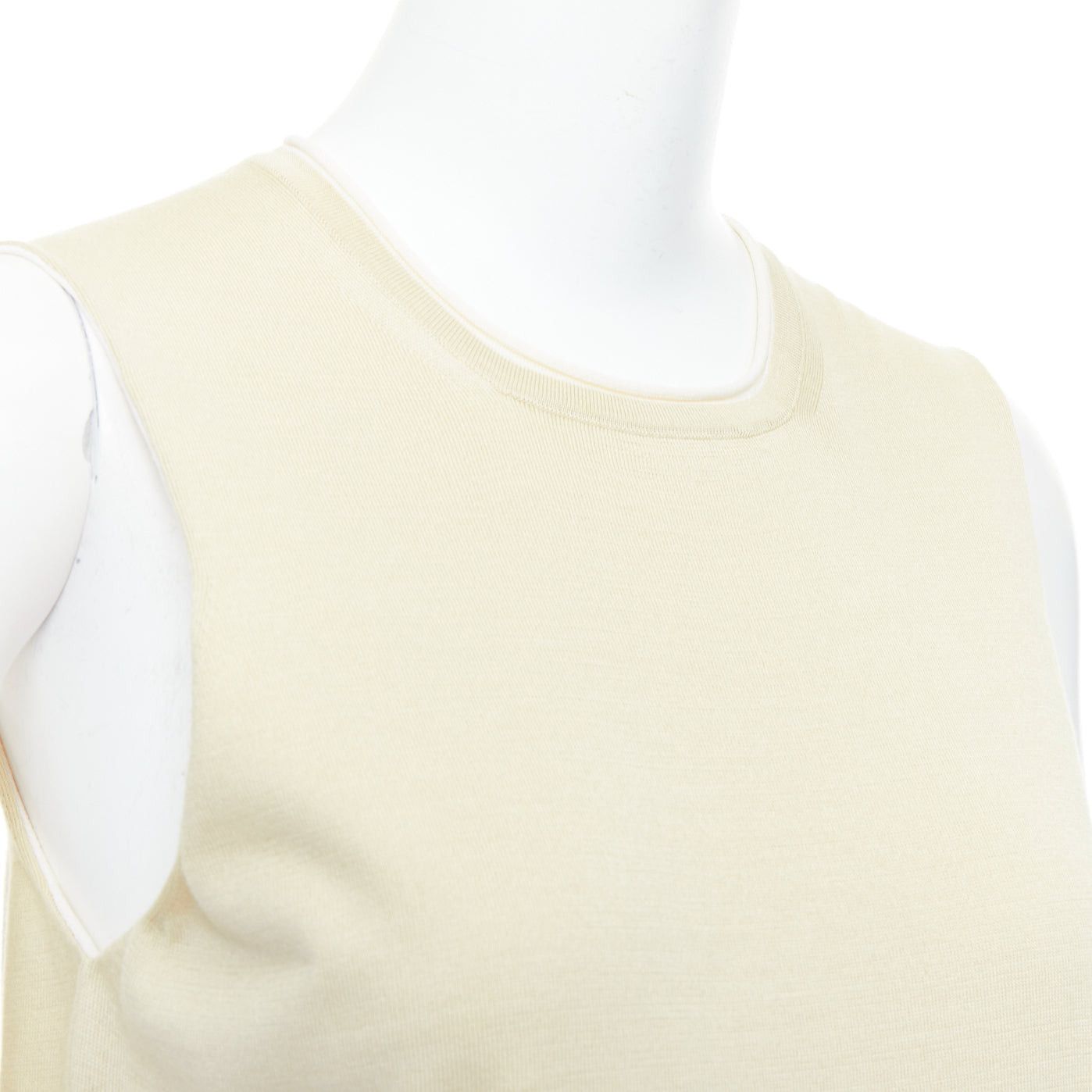 Celine OLD CELINE Phoebe Philo cream silk cotton layered cream knitted top S Size S / US 4 / IT 40 - 7 Thumbnail