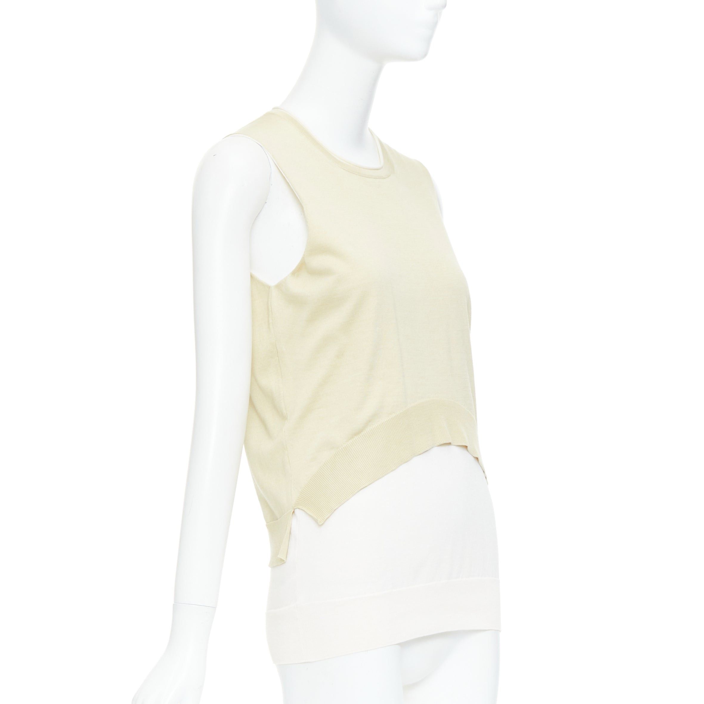 Celine OLD CELINE Phoebe Philo cream silk cotton layered cream knitted top S Size S / US 4 / IT 40 - 3 Thumbnail