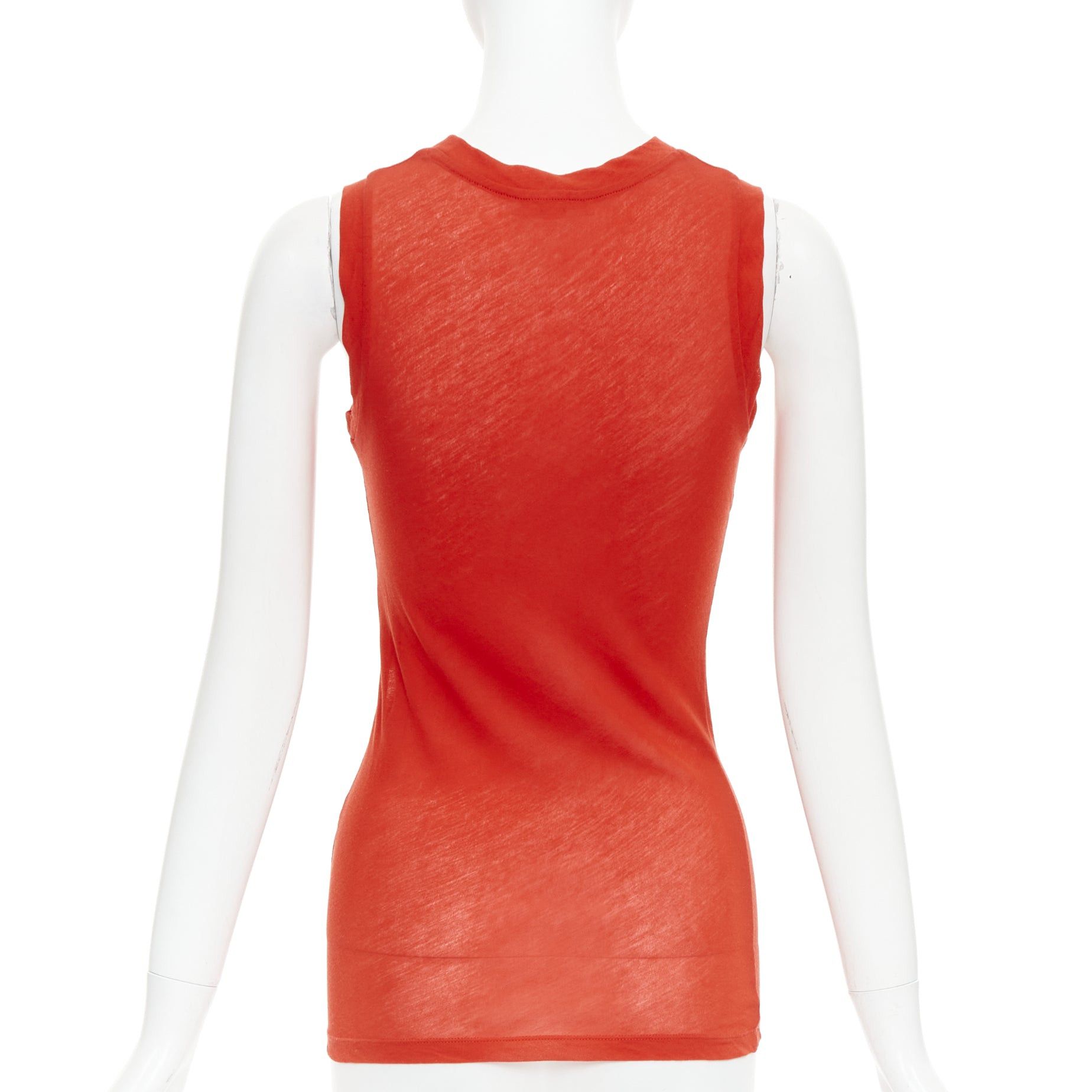 Celine OLD CELINE Phoebe Philo red silky bias cut Triomphe anagram tank top Size S / US 4 / IT 40 - 5 Thumbnail