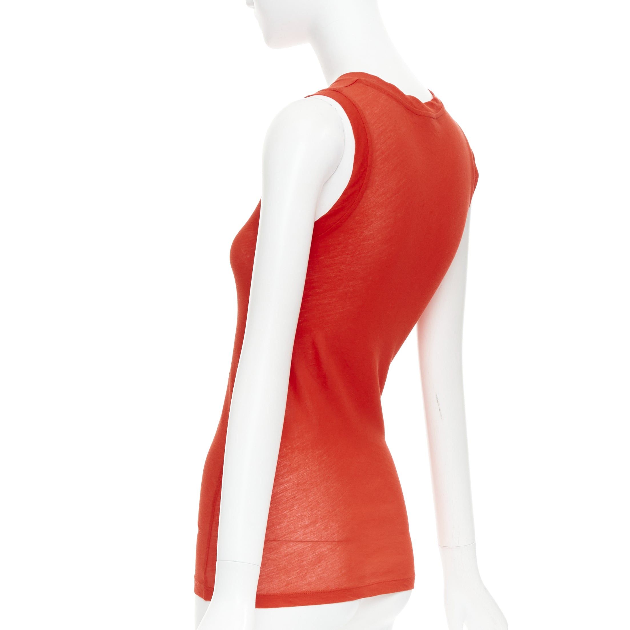 Celine OLD CELINE Phoebe Philo red silky bias cut Triomphe anagram tank top Size S / US 4 / IT 40 - 6 Thumbnail