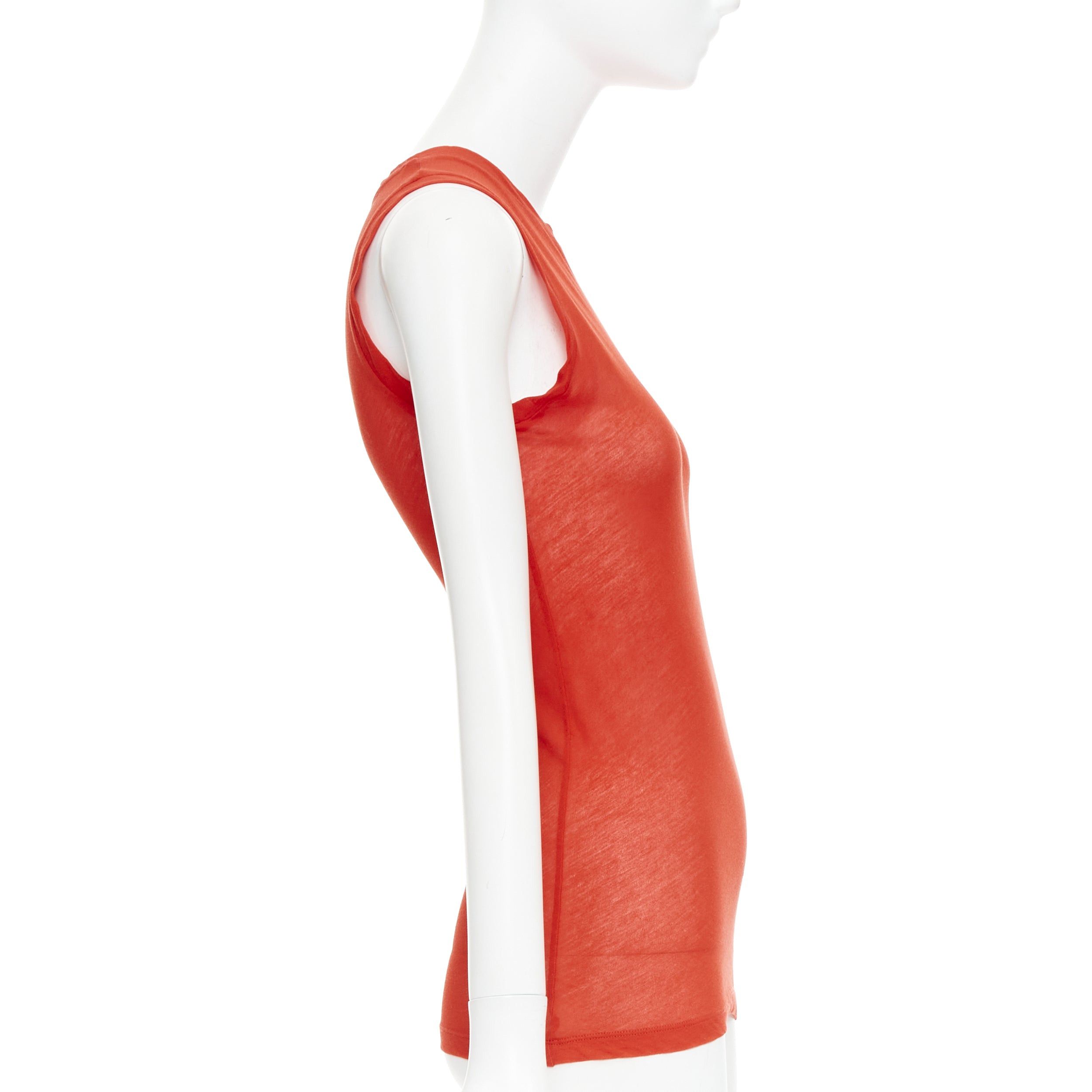 Celine OLD CELINE Phoebe Philo red silky bias cut Triomphe anagram tank top Size S / US 4 / IT 40 - 4 Thumbnail
