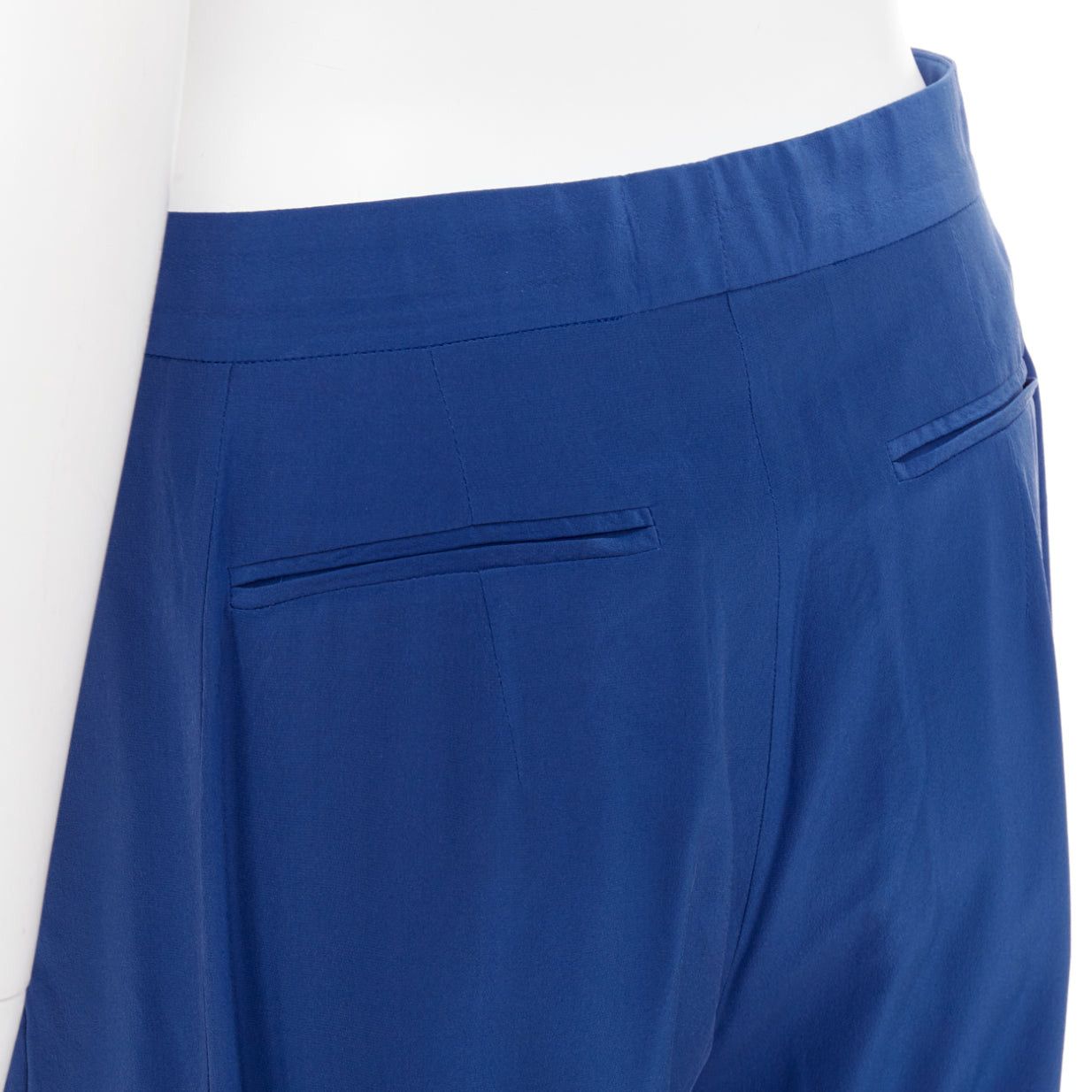 Celine OLD CELINE Phoebe Philo French blue silky half zip tapered pants FR34 XS Size 26" / US 2 / IT 38 - 7 Thumbnail