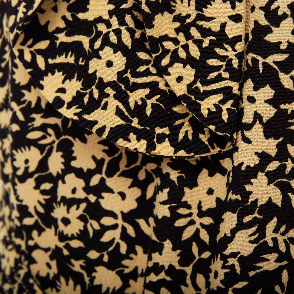 Celine OLD CELINE Phoebe Philo 2016 Runway yellow black floral high neck midi dress FR36 S Size S / US 4 / IT 40 - 7 Thumbnail