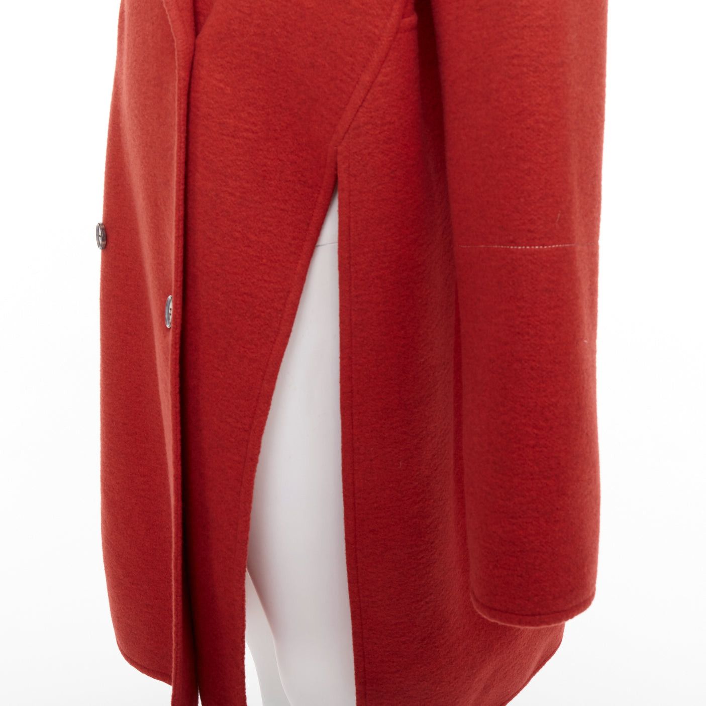 Celine OLD CELINE Phoebe Philo 2017 100% cashmere red double breast oversized side slit coat FR36 S Size S / US 4 / IT 40 - 2 Thumbnail