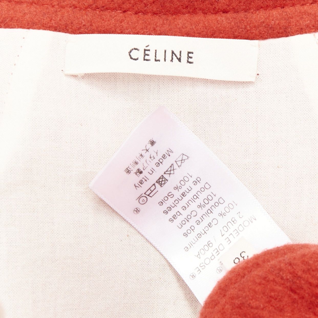 Celine OLD CELINE Phoebe Philo 2017 100% cashmere red double breast oversized side slit coat FR36 S Size S / US 4 / IT 40 - 9 Thumbnail