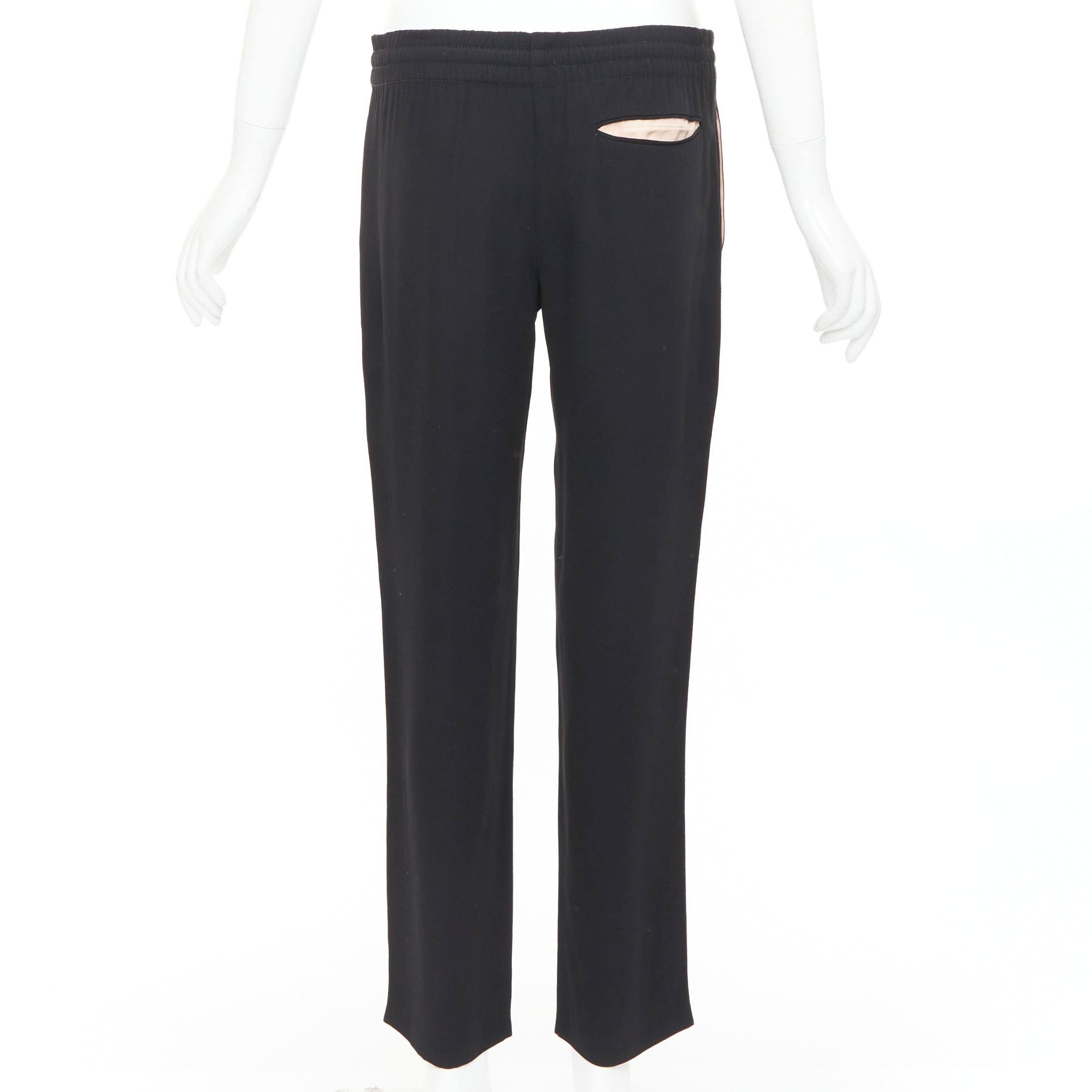 Celine OLD CELINE Phoebe Philo black red drawstring nude facing cropped trousers FR36 S Size 27" / US 4 / IT 40 - 5 Thumbnail