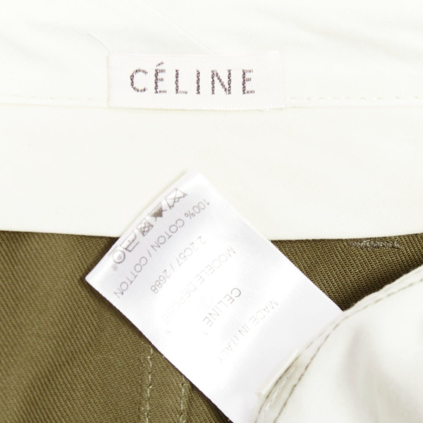 Celine CELINE 2010 khaki green cotton patchwork pocket zipper cargo skirt FR40 L Size 30" / US 8 / IT 44 - 8 Thumbnail
