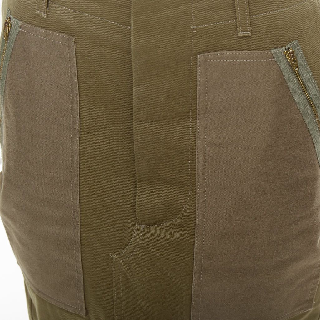 Celine CELINE 2010 khaki green cotton patchwork pocket zipper cargo skirt FR40 L Size 30" / US 8 / IT 44 - 7 Thumbnail
