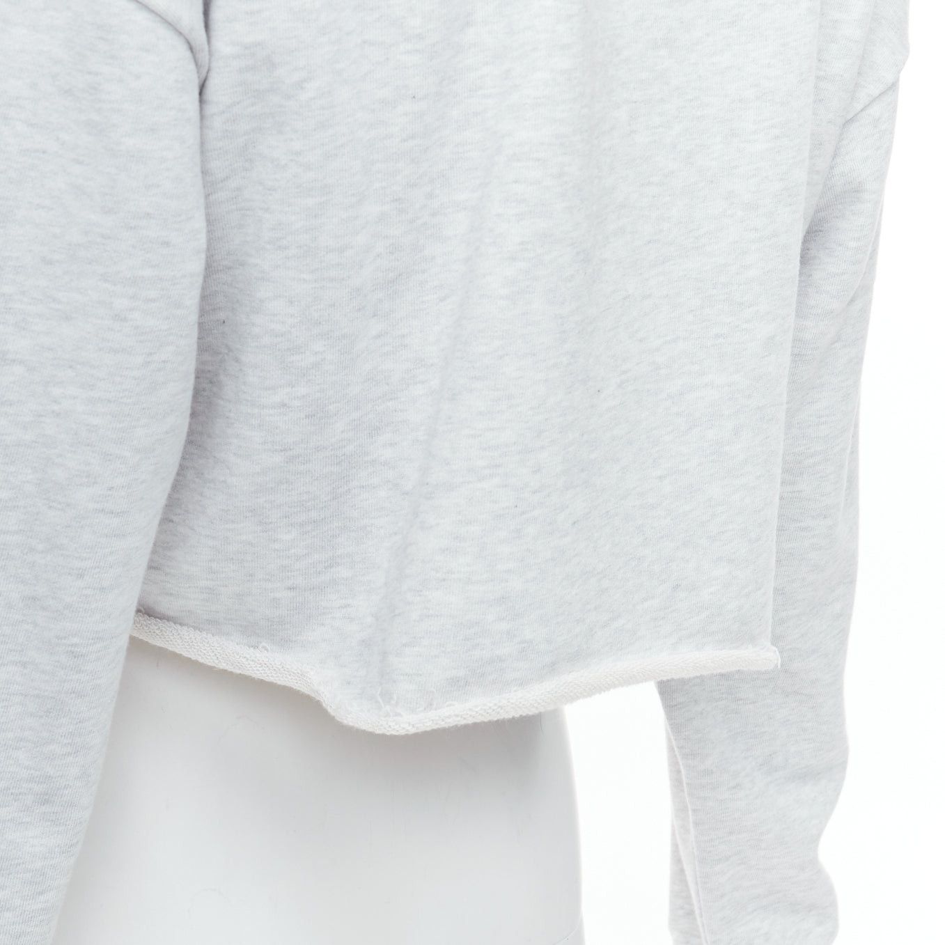 Celine CELINE Runway grey cotton varsity logo cutoff sweatshirt crop top S Size M / US 6-8 / IT 42-44 - 7 Thumbnail