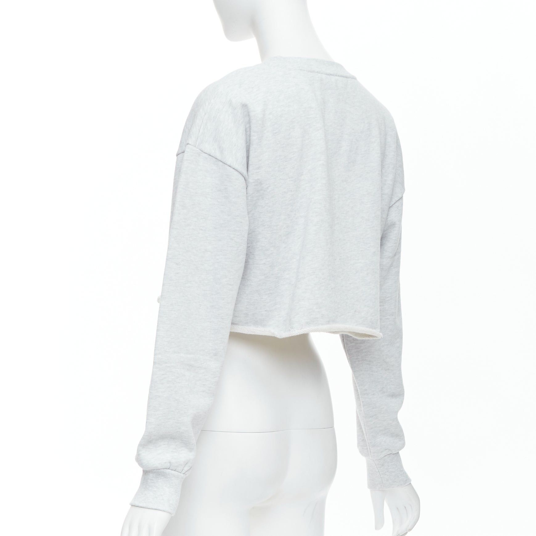 Celine CELINE Runway grey cotton varsity logo cutoff sweatshirt crop top S Size M / US 6-8 / IT 42-44 - 6 Thumbnail