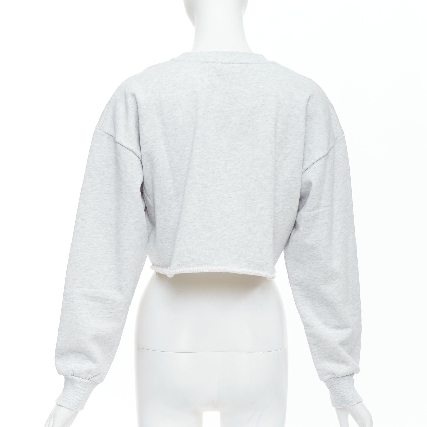 Celine CELINE Runway grey cotton varsity logo cutoff sweatshirt crop top S Size M / US 6-8 / IT 42-44 - 5 Thumbnail