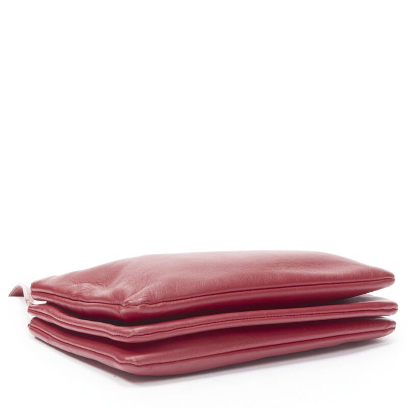 Celine OLD CELINE Phoebe Philo Trio red gold zip triple snap pouch crossbody bag Size ONE SIZE - 6 Thumbnail