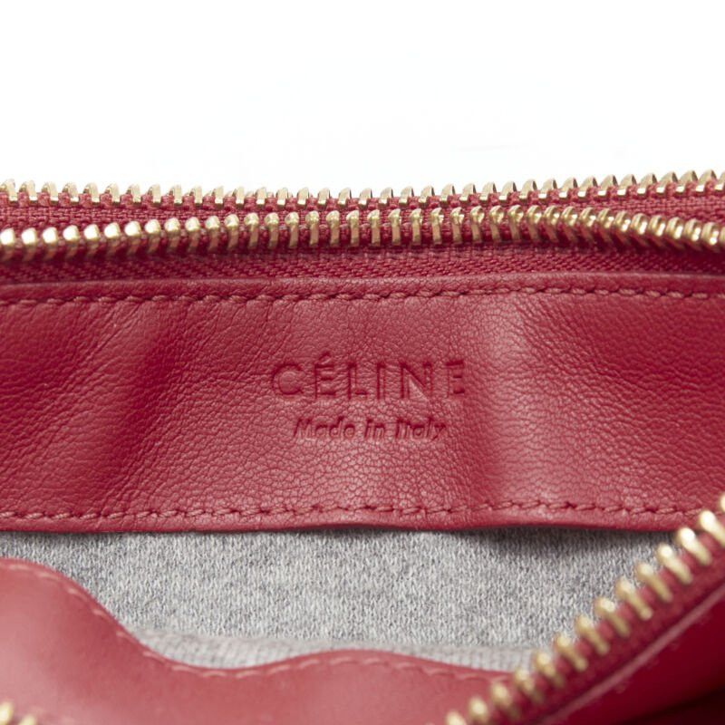 Celine OLD CELINE Phoebe Philo Trio red gold zip triple snap pouch crossbody bag Size ONE SIZE - 12 Thumbnail