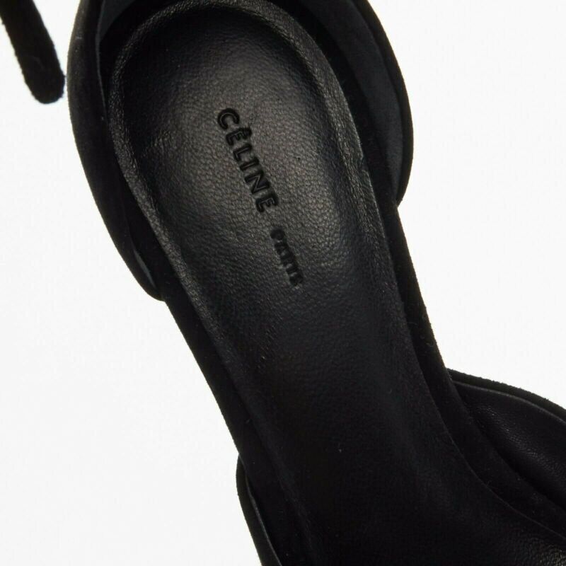 Celine CELINE PHOEBE PHILO black suede cut out platform wedge ankle cuff heels EU36 US6 Size US 6 / IT 36 - 11 Thumbnail