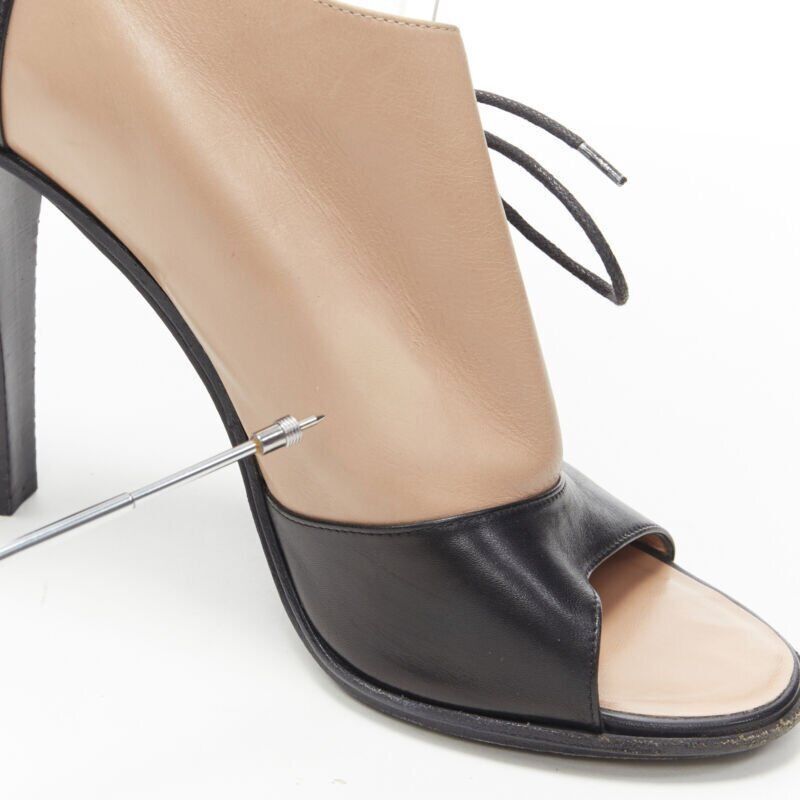 Celine OLD CELINE PHOEBE PHILO black nude leather lace open side peep toe bootie EU40.5 Size US 10.5 / IT 40.5 - 9 Thumbnail