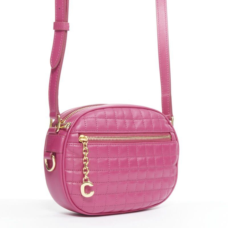 Celine new CELINE Hedi Slimane 2019 C Charm pink quilted small crossbody camera bag Size ONE SIZE - 3 Thumbnail