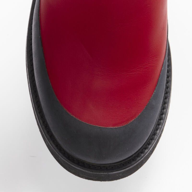 Celine OLD CELINE Phoebe Philo Country red leather black rubber chunky ankle boot EU37 Size US 7 / IT 37 - 6 Thumbnail