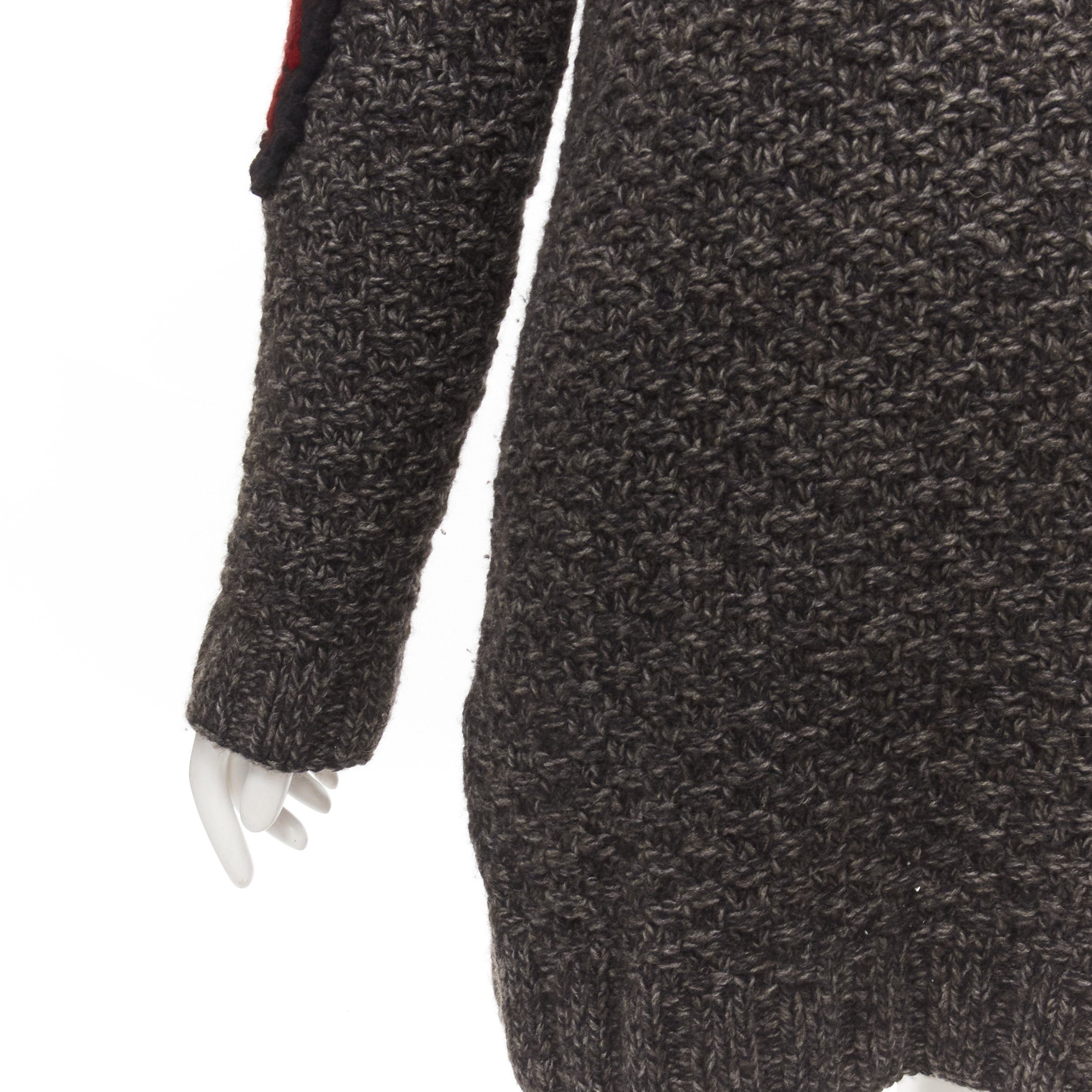 Celine OLD CELINE Phoebe Philo red grey abstract intarsia knit sweater dress S Size M / US 6-8 / IT 42-44 - 7 Thumbnail