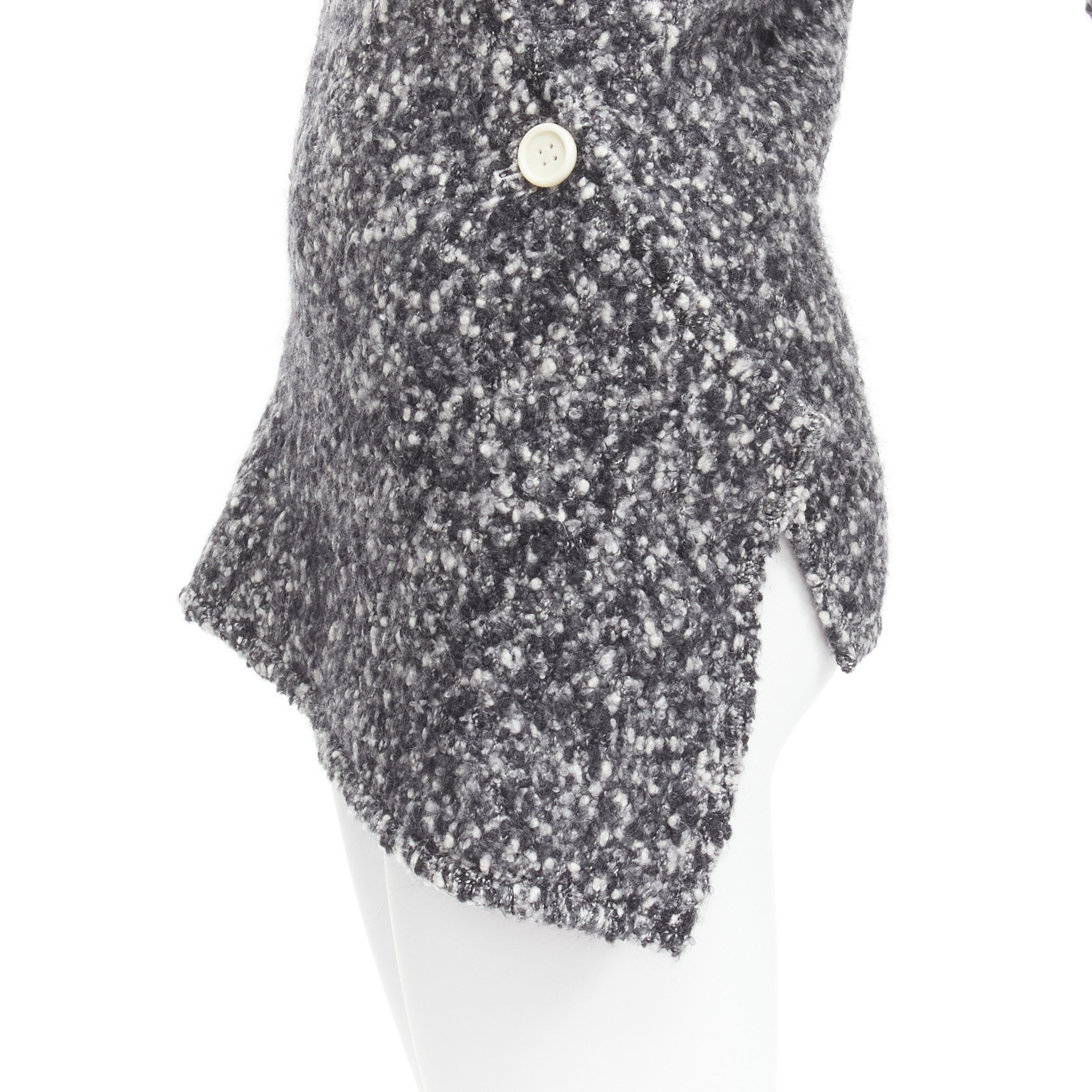 Celine OLD CELINE Runway Phoebe Philo 2014 grey wool boucle bias diagonal top FR34 XS Size XS / US 0-2 / IT 36-38 - 9 Thumbnail