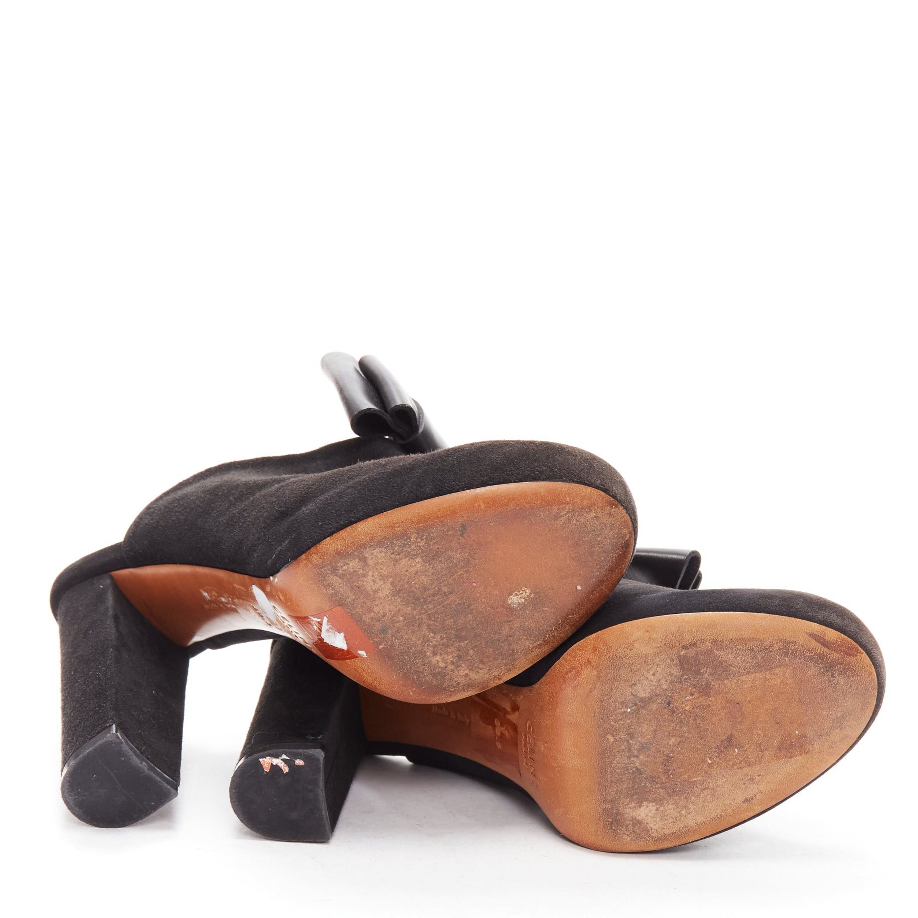 Celine OLD CELINE Phoebe Philo black suede bow high heel mules EU36.5 Size US 6.5 / IT 36.5 - 11 Thumbnail