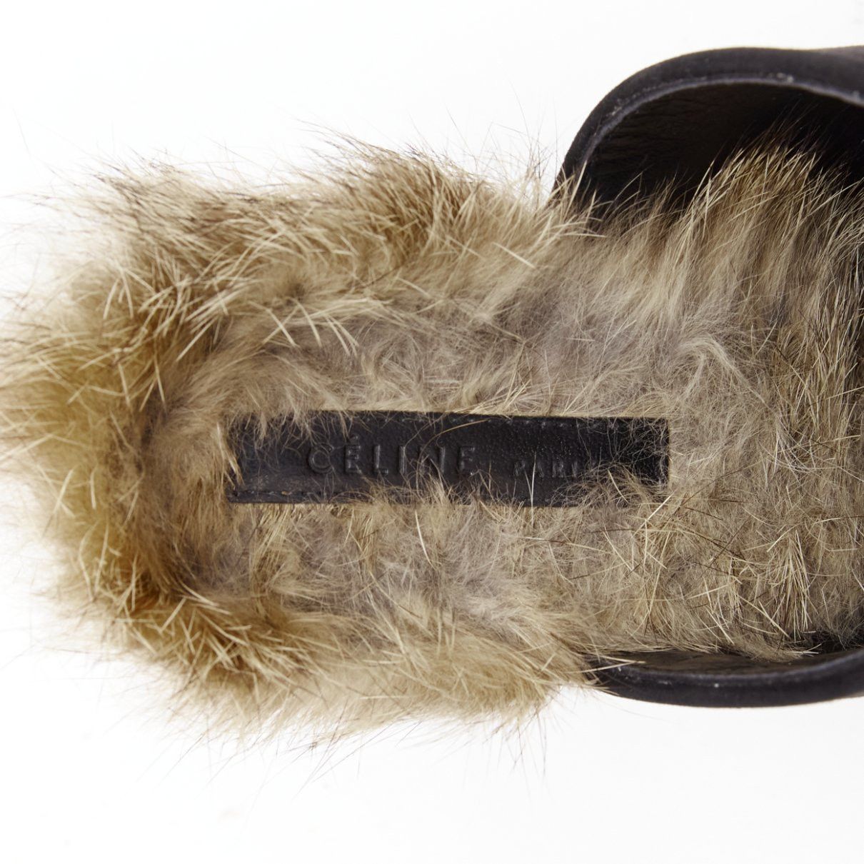 Celine OLD CELINE Phoebe Philo 2010 Runway black suede fur mules EU36 Size US 6 / IT 36 - 9 Thumbnail
