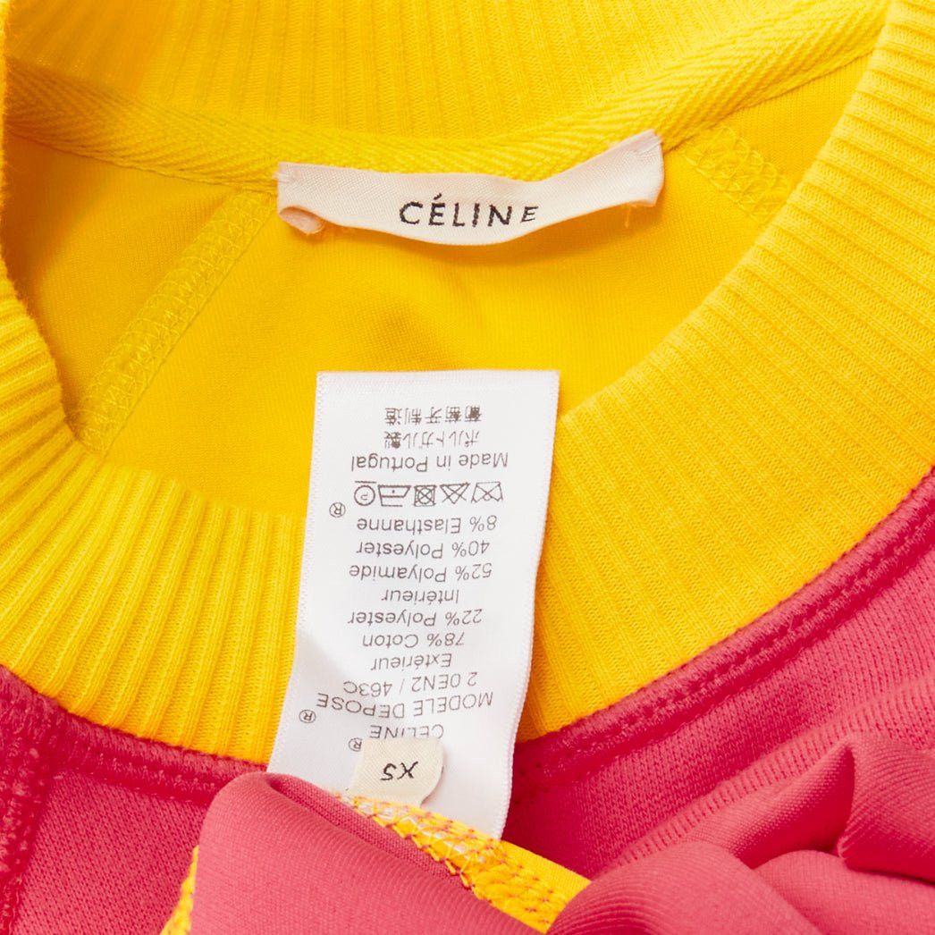 Celine OLD CELINE Phoebe Philo 2018 pink yellow contrast back raglan oversized sweatshirt XS Size S / US 4 / IT 40 - 8 Thumbnail