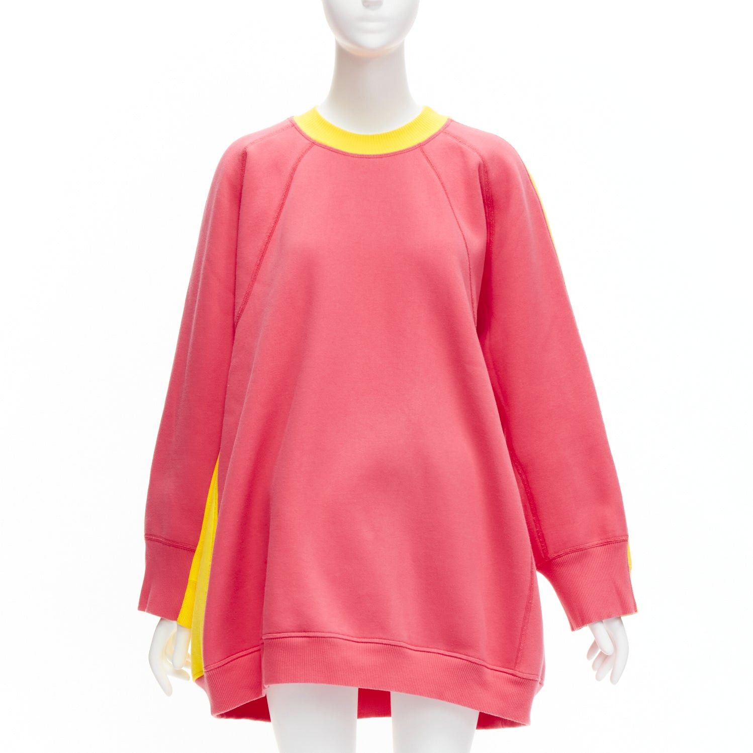 Celine OLD CELINE Phoebe Philo 2018 pink yellow contrast back raglan oversized sweatshirt XS Size S / US 4 / IT 40 - 3 Thumbnail