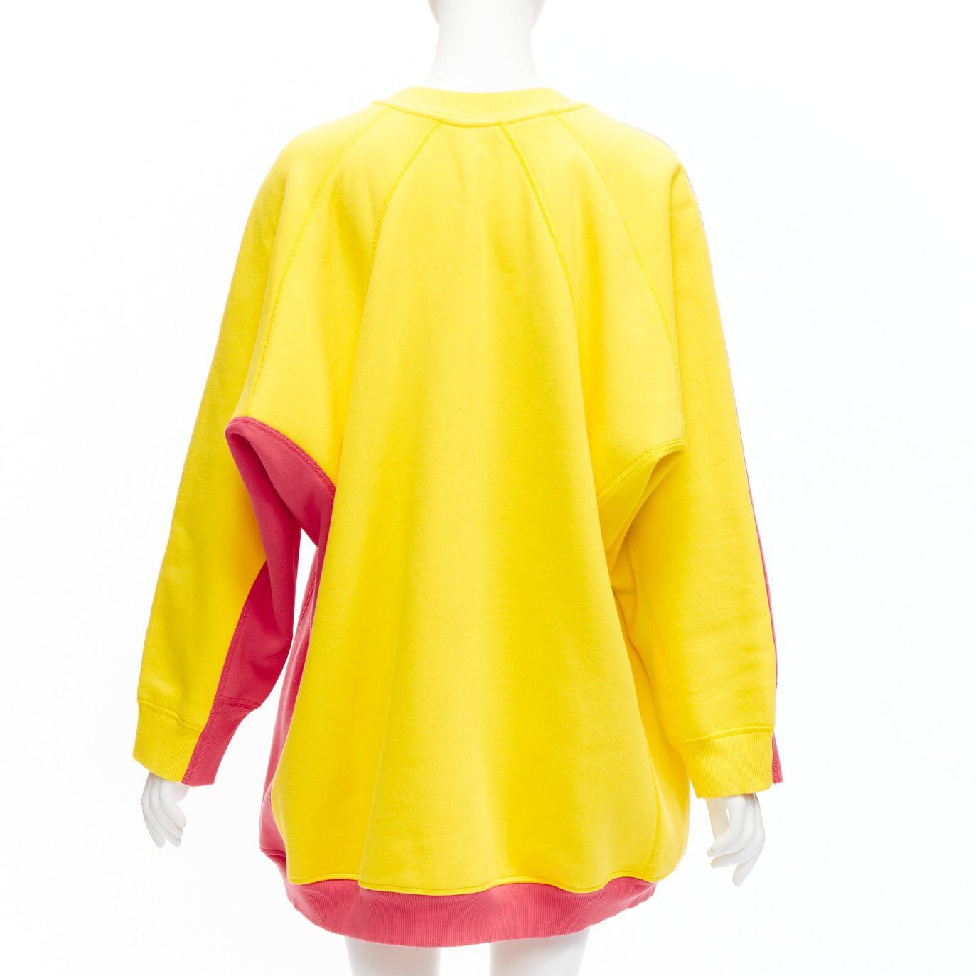 Celine OLD CELINE Phoebe Philo 2018 pink yellow contrast back raglan oversized sweatshirt XS Size S / US 4 / IT 40 - 5 Thumbnail