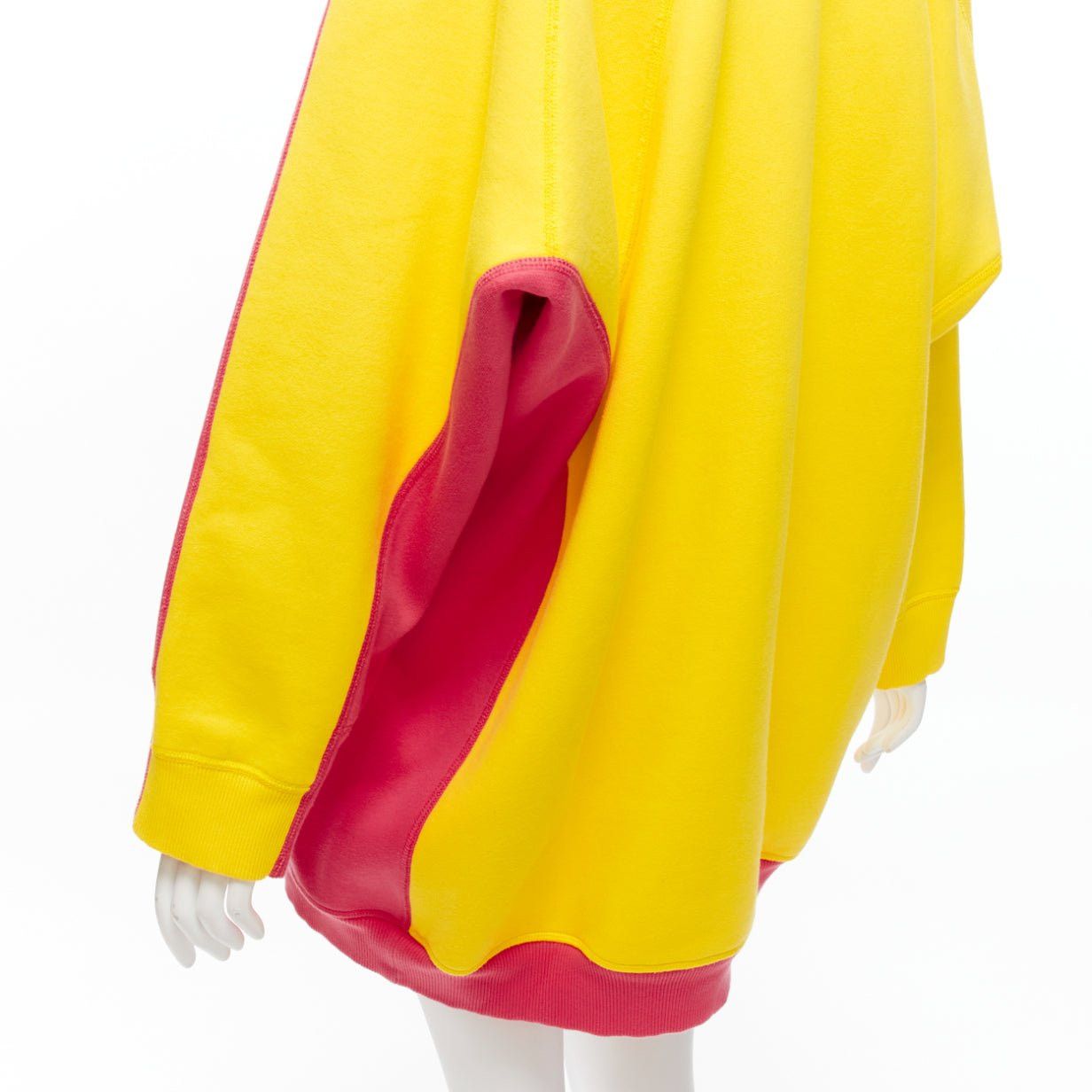 Celine OLD CELINE Phoebe Philo 2018 pink yellow contrast back raglan oversized sweatshirt XS Size S / US 4 / IT 40 - 7 Thumbnail