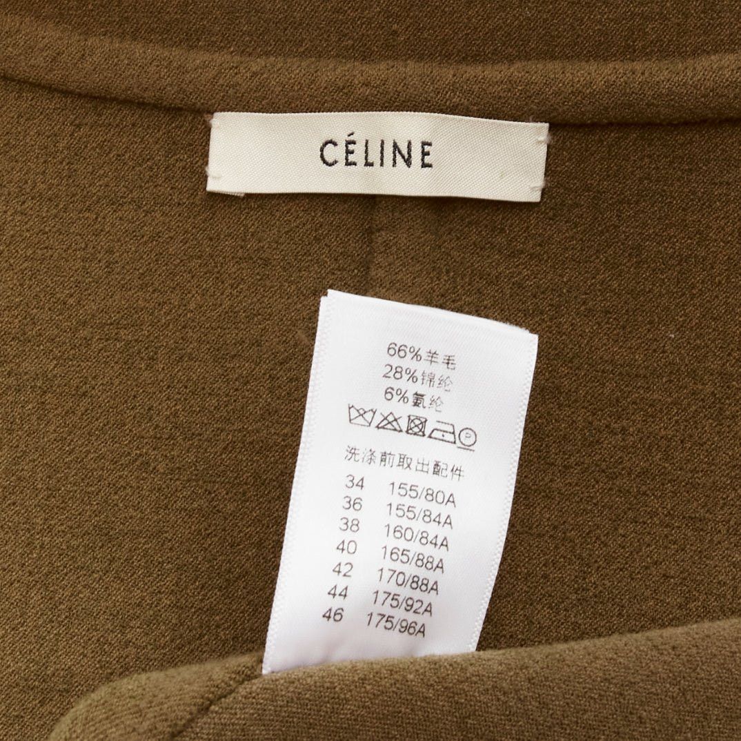Celine OLD CELINE Phoebe Philo 2014 Runway brown virgin wool foldover collar jacket FR34 XS Size XS / US 0-2 / IT 36-38 - 9 Thumbnail