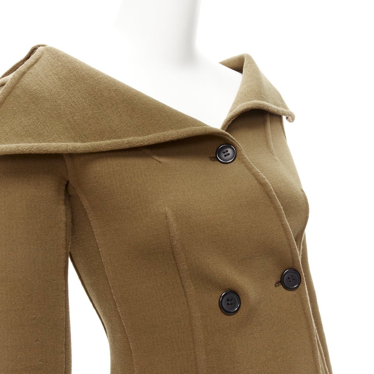 Celine OLD CELINE Phoebe Philo 2014 Runway brown virgin wool foldover collar jacket FR34 XS Size XS / US 0-2 / IT 36-38 - 2 Thumbnail