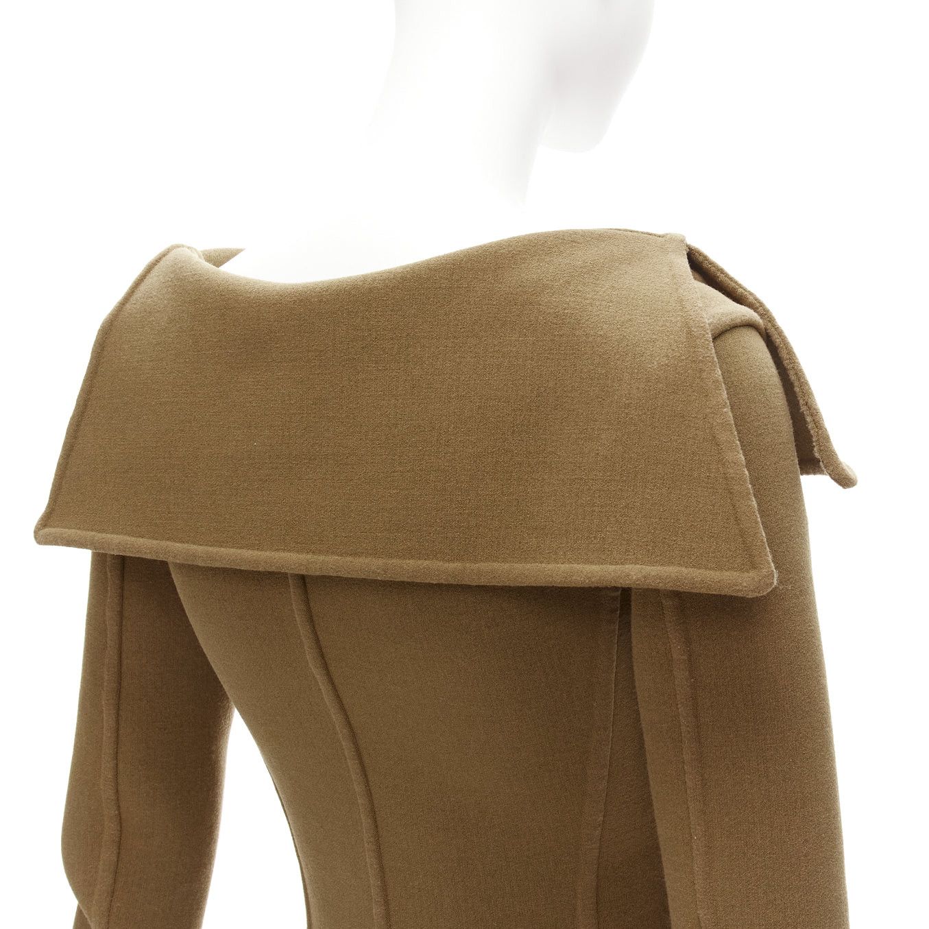 Celine OLD CELINE Phoebe Philo 2014 Runway brown virgin wool foldover collar jacket FR34 XS Size XS / US 0-2 / IT 36-38 - 8 Thumbnail