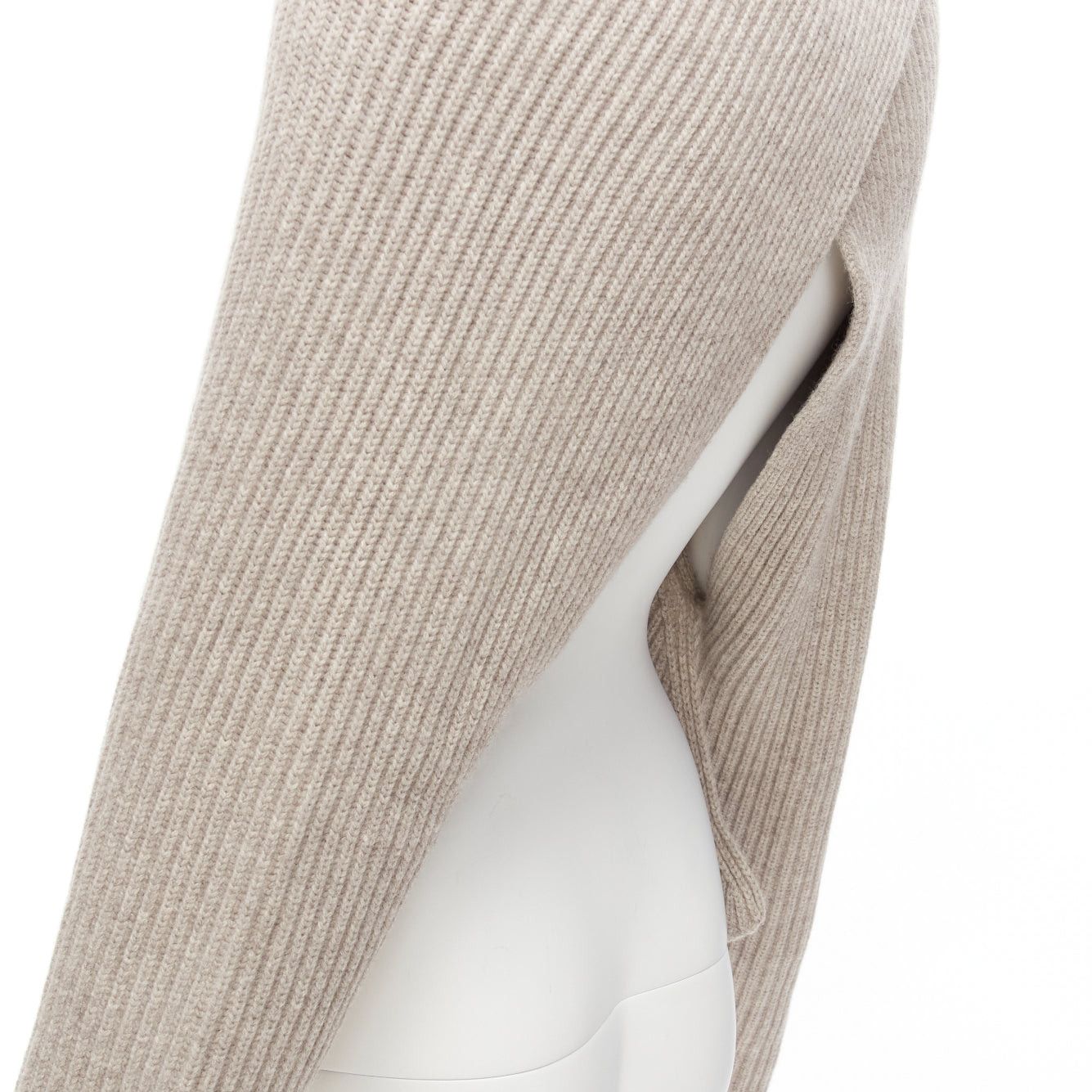 Celine OLD CELINE Phoebe Philo stone wool cashmere draped neck open back sweater XS Size S / US 4 / IT 40 - 6 Thumbnail