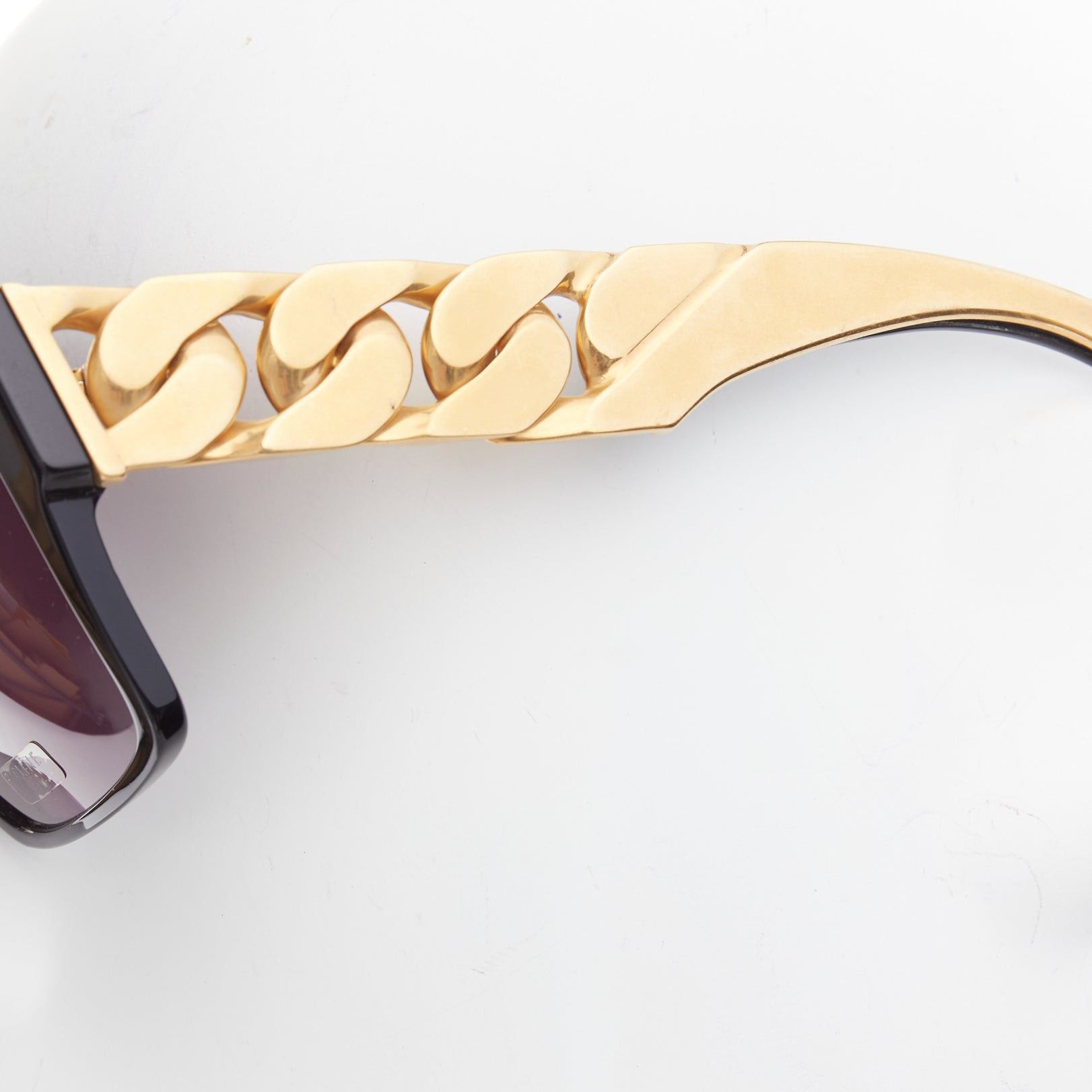Celine rare CELINE Phoebe Philo Runway CL41019S gold chunky chain metal bar black sunglasses Size ONE SIZE - 6 Thumbnail