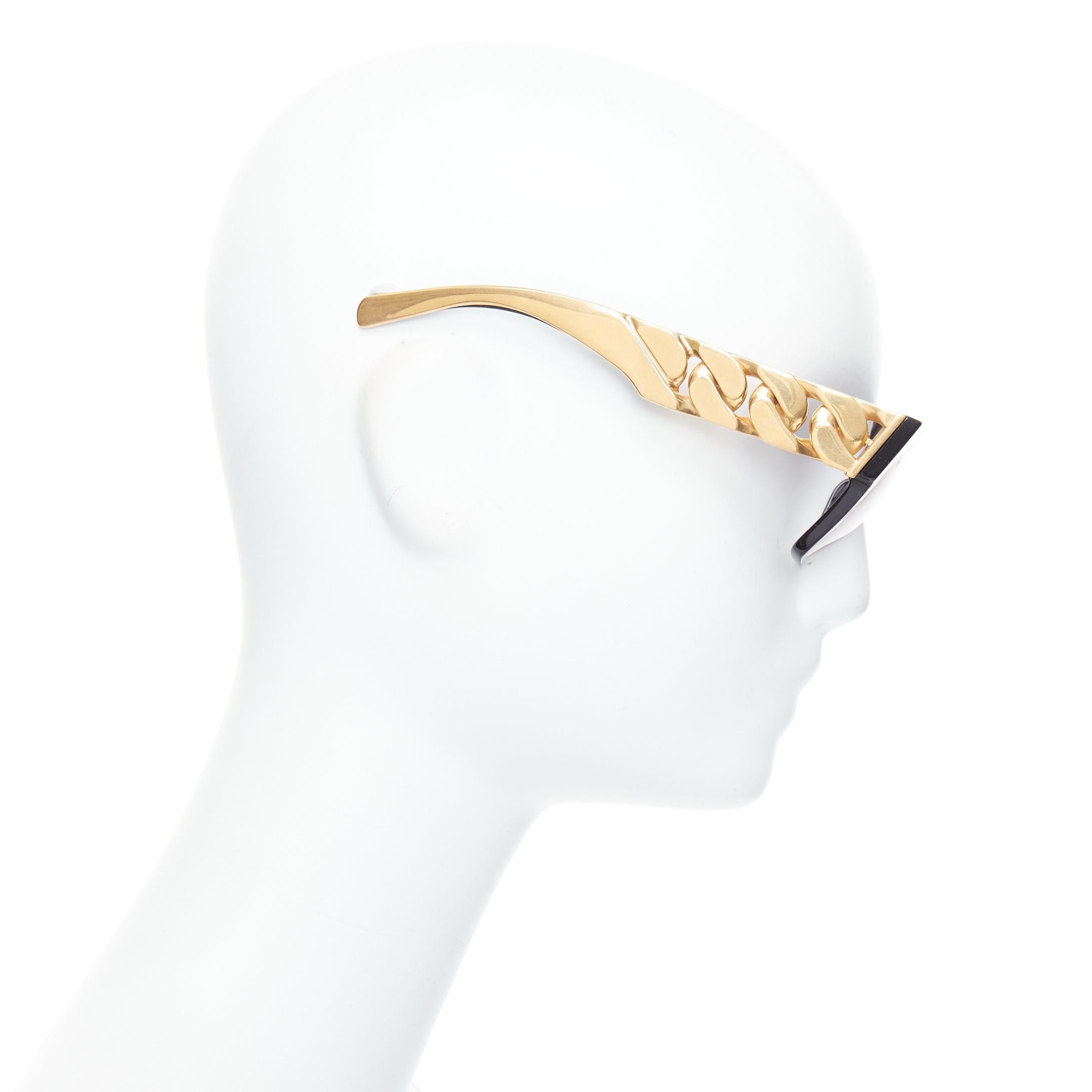 Celine rare CELINE Phoebe Philo Runway CL41019S gold chunky chain metal bar black sunglasses Size ONE SIZE - 3 Thumbnail