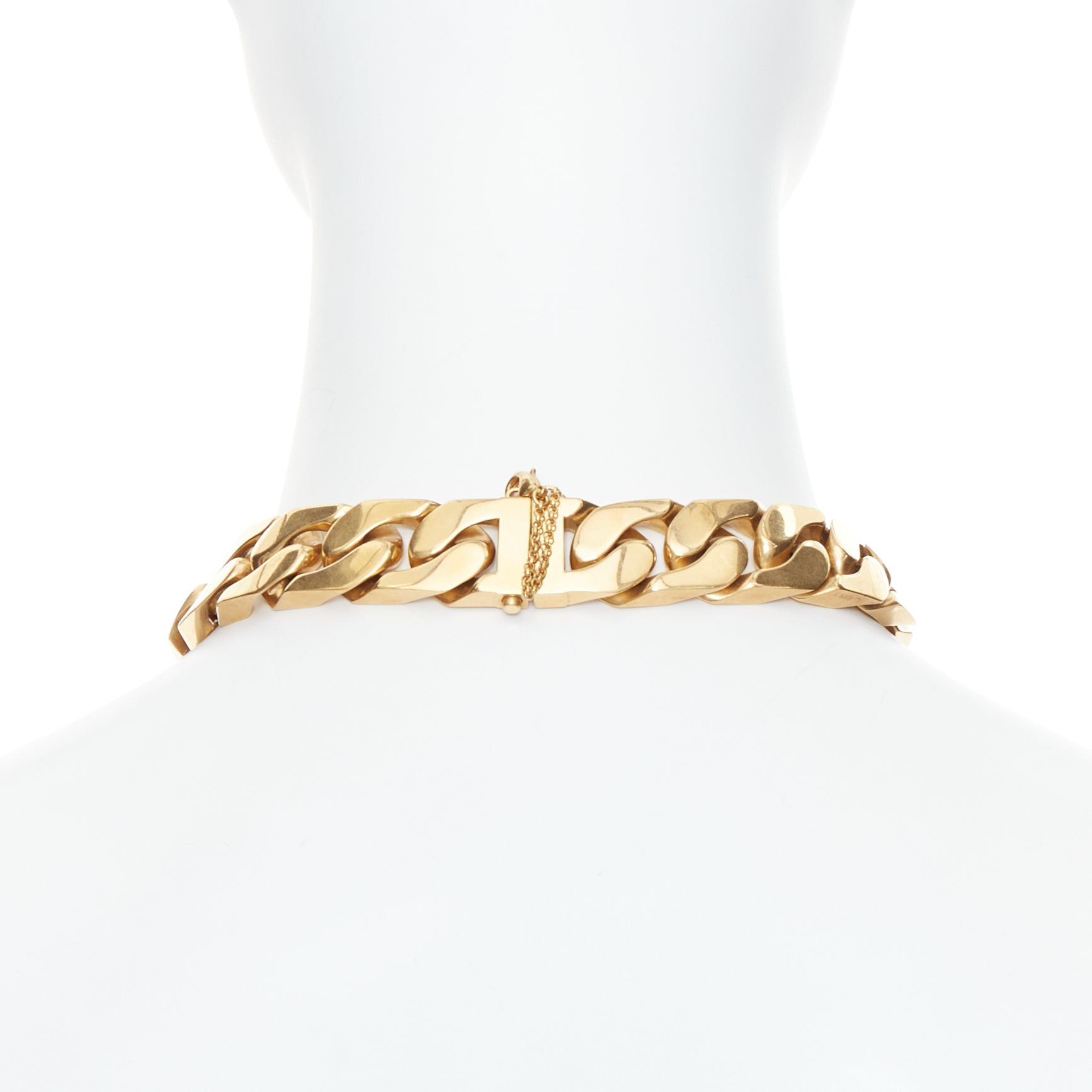 Celine rare OLD CELINE Phoebe Philo gold tone ID plate chunky choker necklace Size ONE SIZE - 5 Thumbnail
