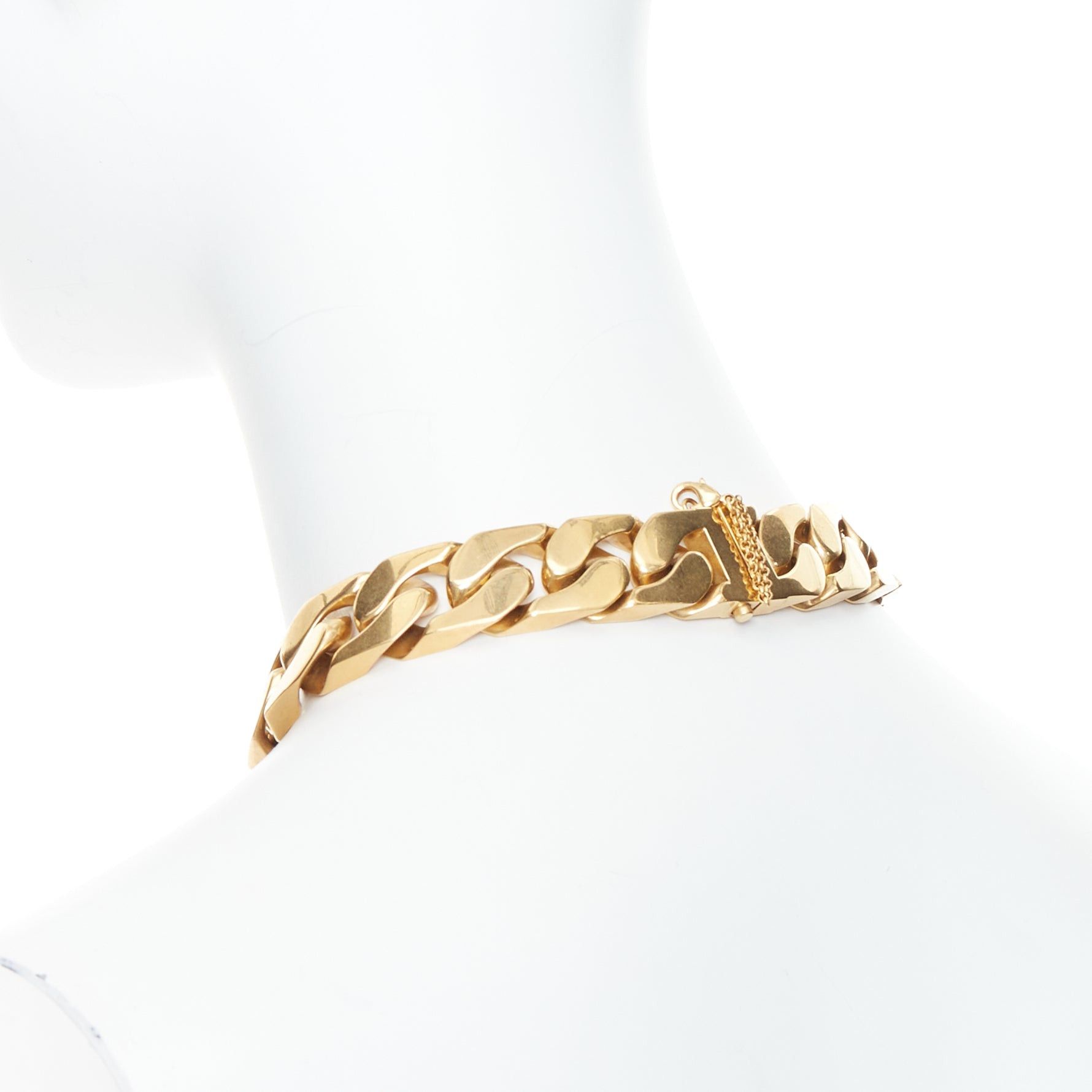 Celine rare OLD CELINE Phoebe Philo gold tone ID plate chunky choker necklace Size ONE SIZE - 6 Thumbnail