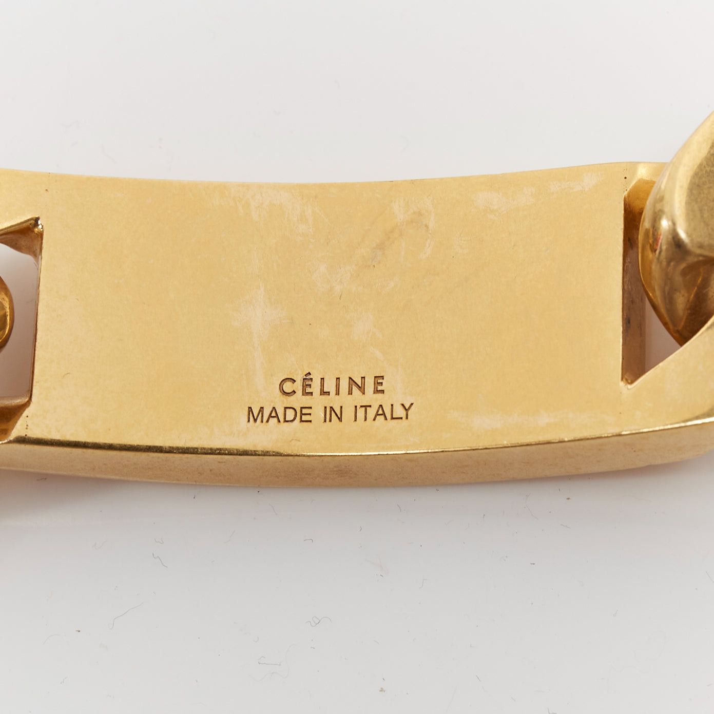Celine rare OLD CELINE Phoebe Philo gold tone ID plate chunky choker necklace Size ONE SIZE - 8 Thumbnail