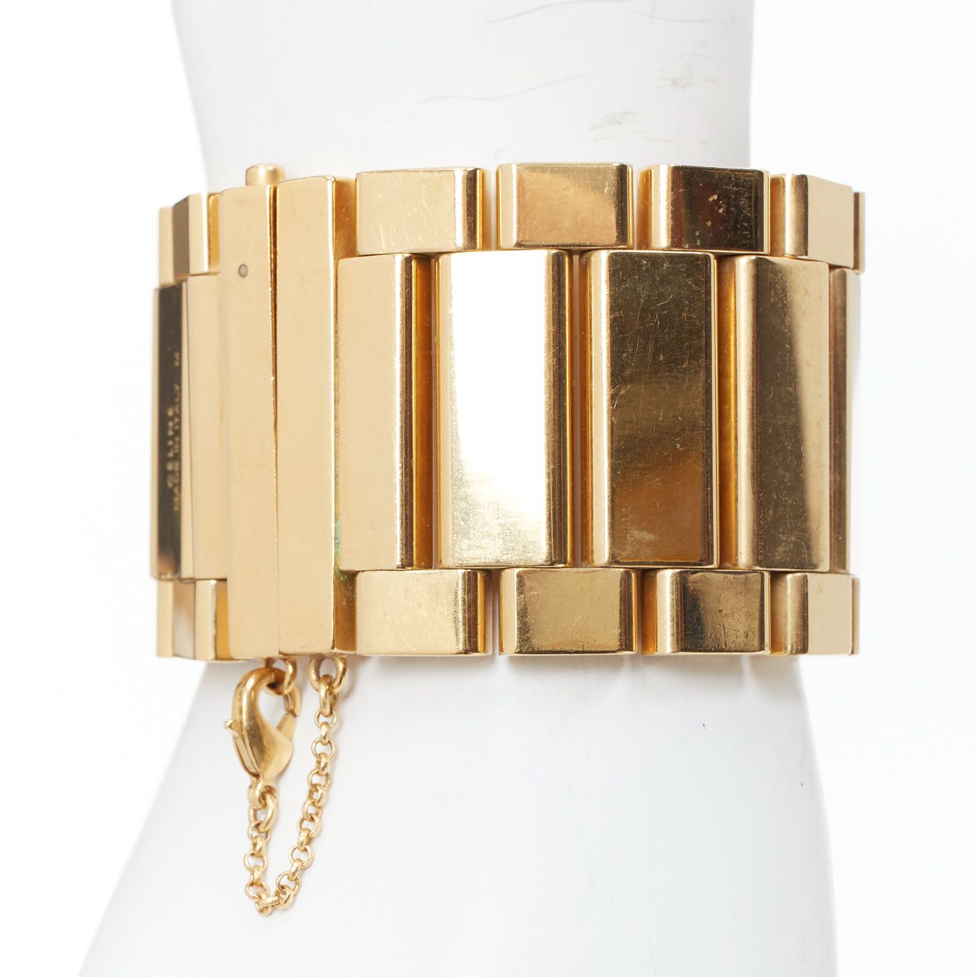 Celine rare OLD CELINE Phoebe Philo Manchette gold tone watch link wide bracelet Size ONE SIZE - 2 Thumbnail