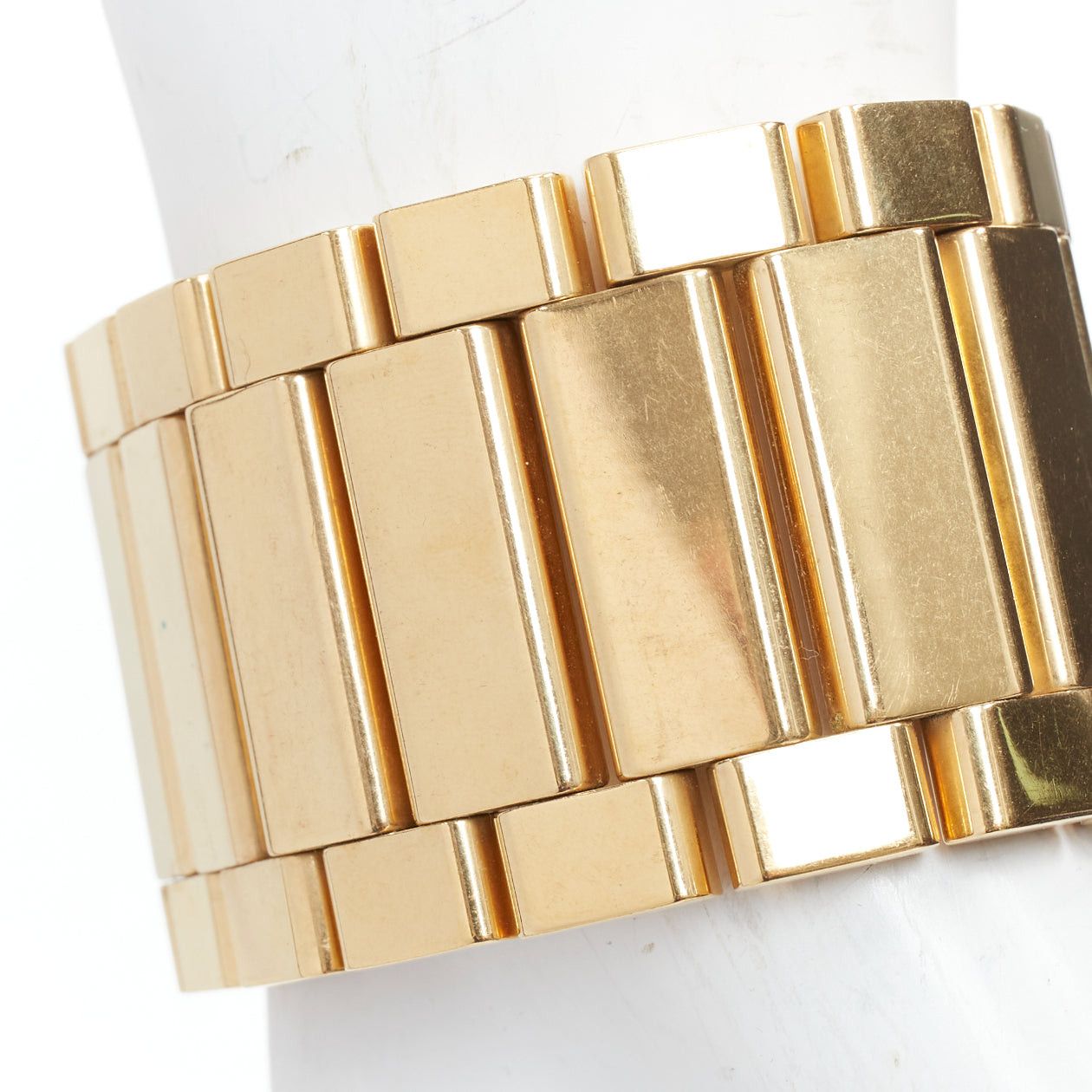 Celine rare OLD CELINE Phoebe Philo Manchette gold tone watch link wide bracelet Size ONE SIZE - 3 Thumbnail
