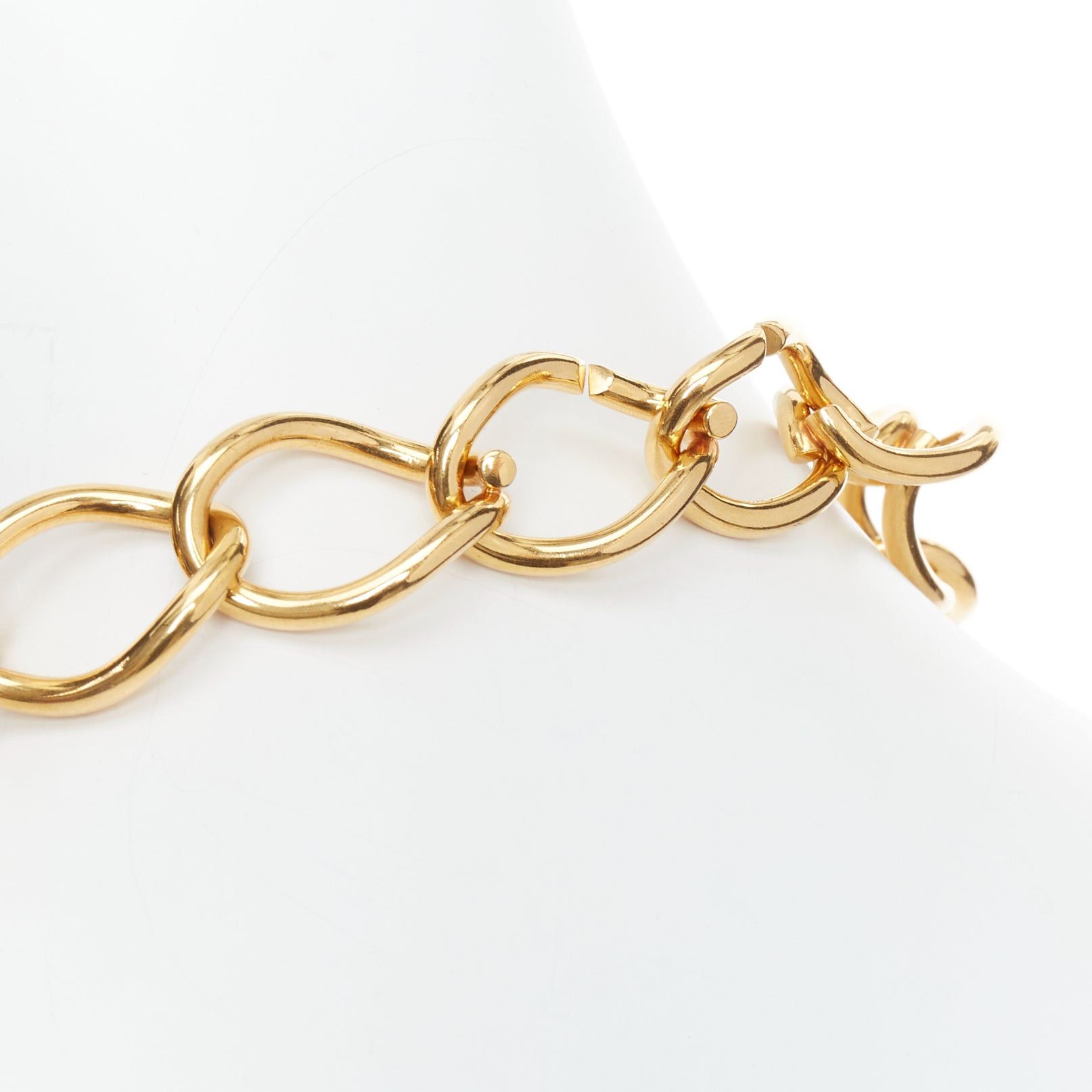 Celine rare OLD CELINE Phoebe Philo gold double chain choker short necklace Size ONE SIZE - 7 Thumbnail