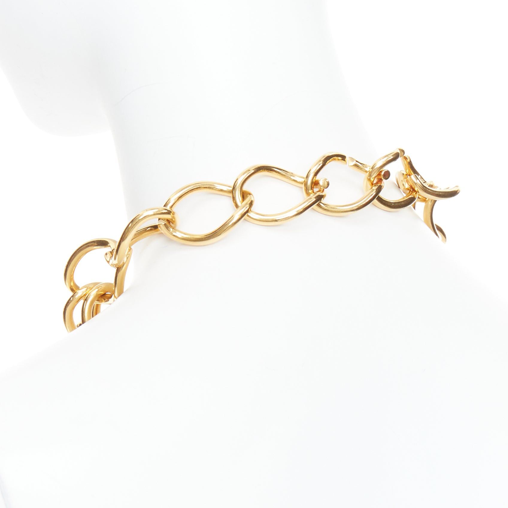 Celine rare OLD CELINE Phoebe Philo gold double chain choker short necklace Size ONE SIZE - 6 Thumbnail