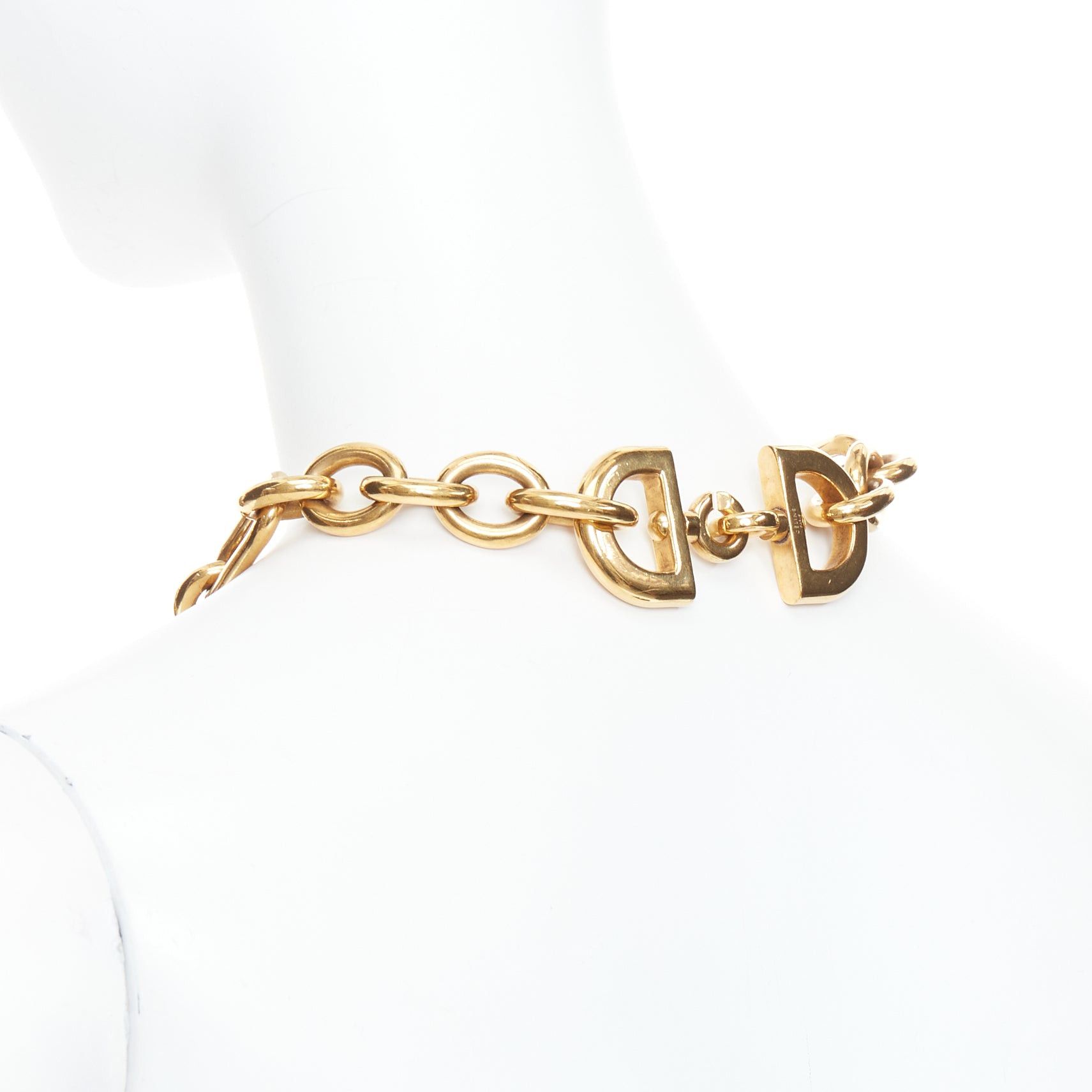 Celine rare OLD CELINE Phoebe Philo Runway gold-tone mixed chunky loop chain necklace Size ONE SIZE - 6 Thumbnail